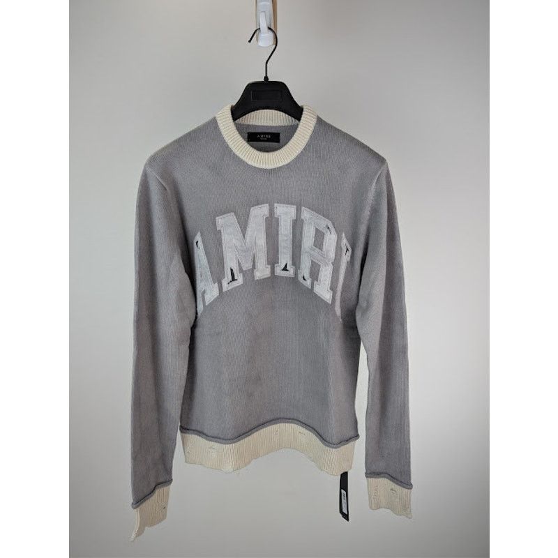 Amiri o1rshd1 Vintage Cashmere Crew Sweater in Grey Size US M / EU 48-50 / 2 - 8 Thumbnail