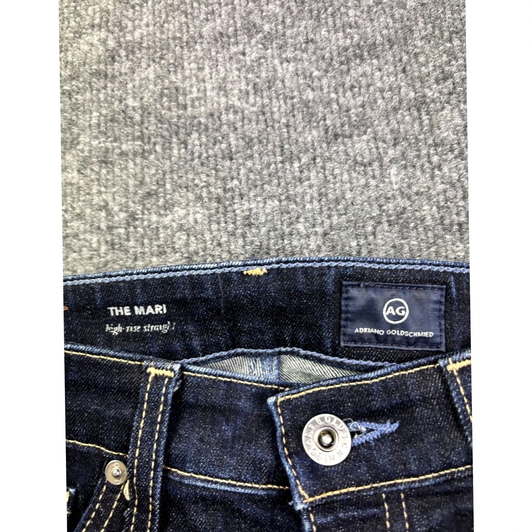 Vintage AG Adriano Goldschmied The Mari Jeans Womens 27 Indigo High Rise Straight Leg Jeans 5-Pocket Denim Stretch Cotton Blend Regular Inseam 25.5 in Womens Size 27" / US 4 / IT 40 - 2 Thumbnail