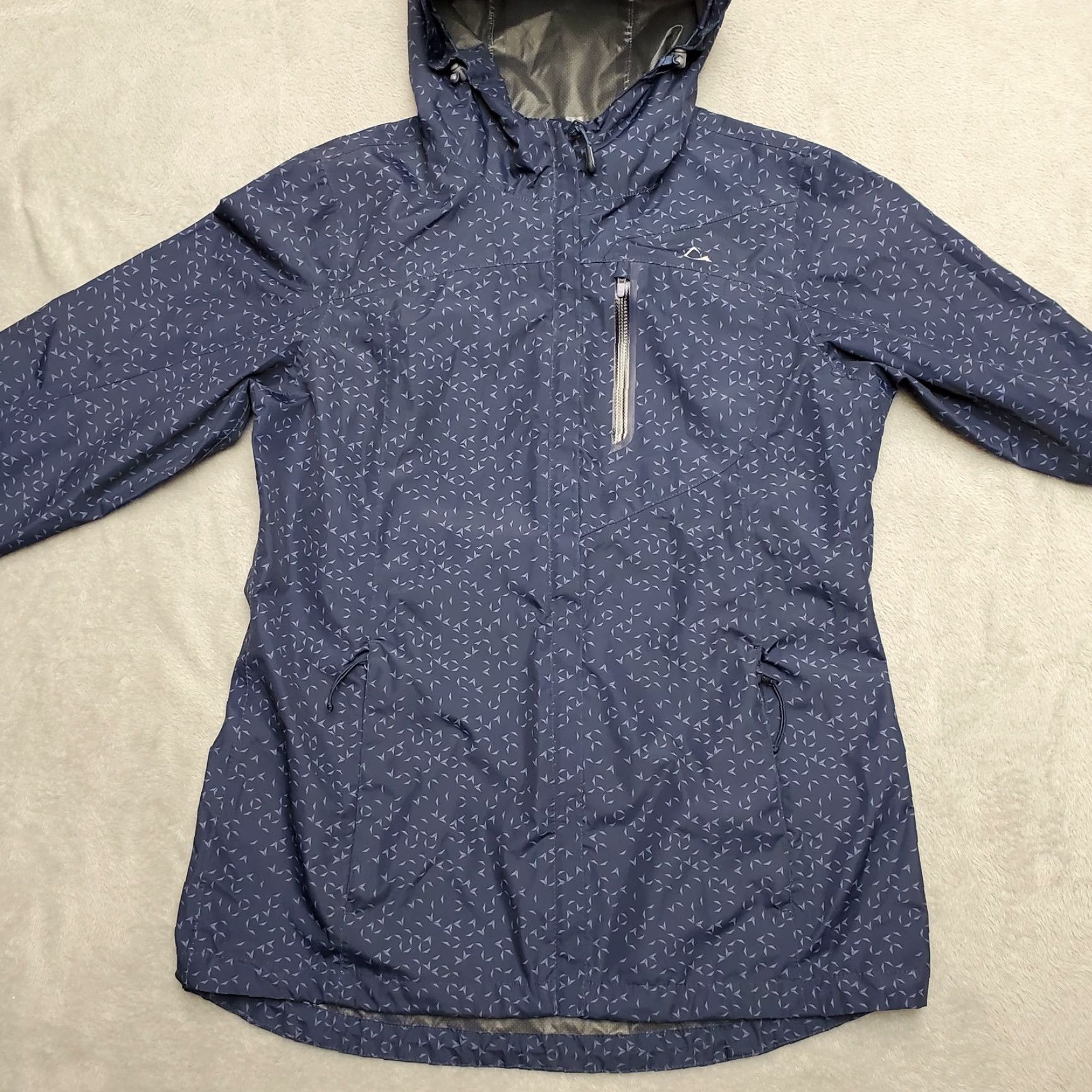 Vintage Paradox Rain Jacket Women S Blue Hooded Zip Pockets Lightweight Polyurethane Waterproof All Seasons Wind-Resistant Size S / US 4 / IT 40 - 3 Thumbnail