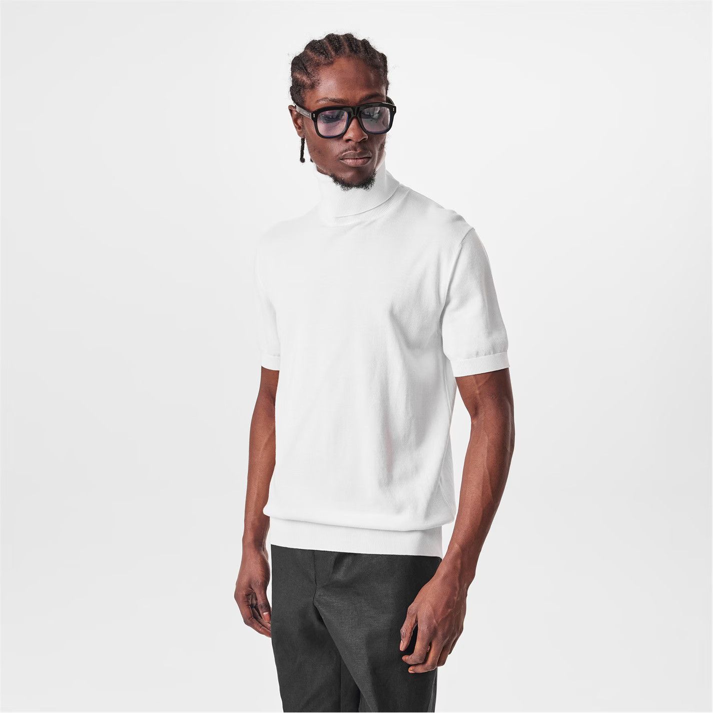 Dolce & Gabbana o1g2r1mq0426 Short Sleeve Turtleneck Knitted Top in White Size US M / EU 48-50 / 2 - 3 Thumbnail