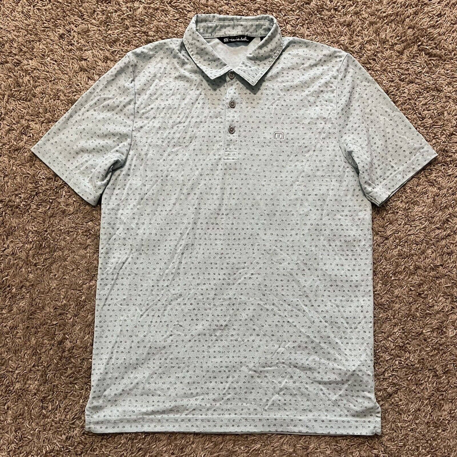 Travis Mathew Full Print Golf Performance Dot Polo Button Up Shirt ...