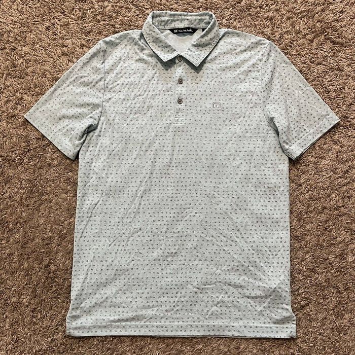 Travis Mathew Full Print Golf Performance Dot Polo Button Up Shirt ...