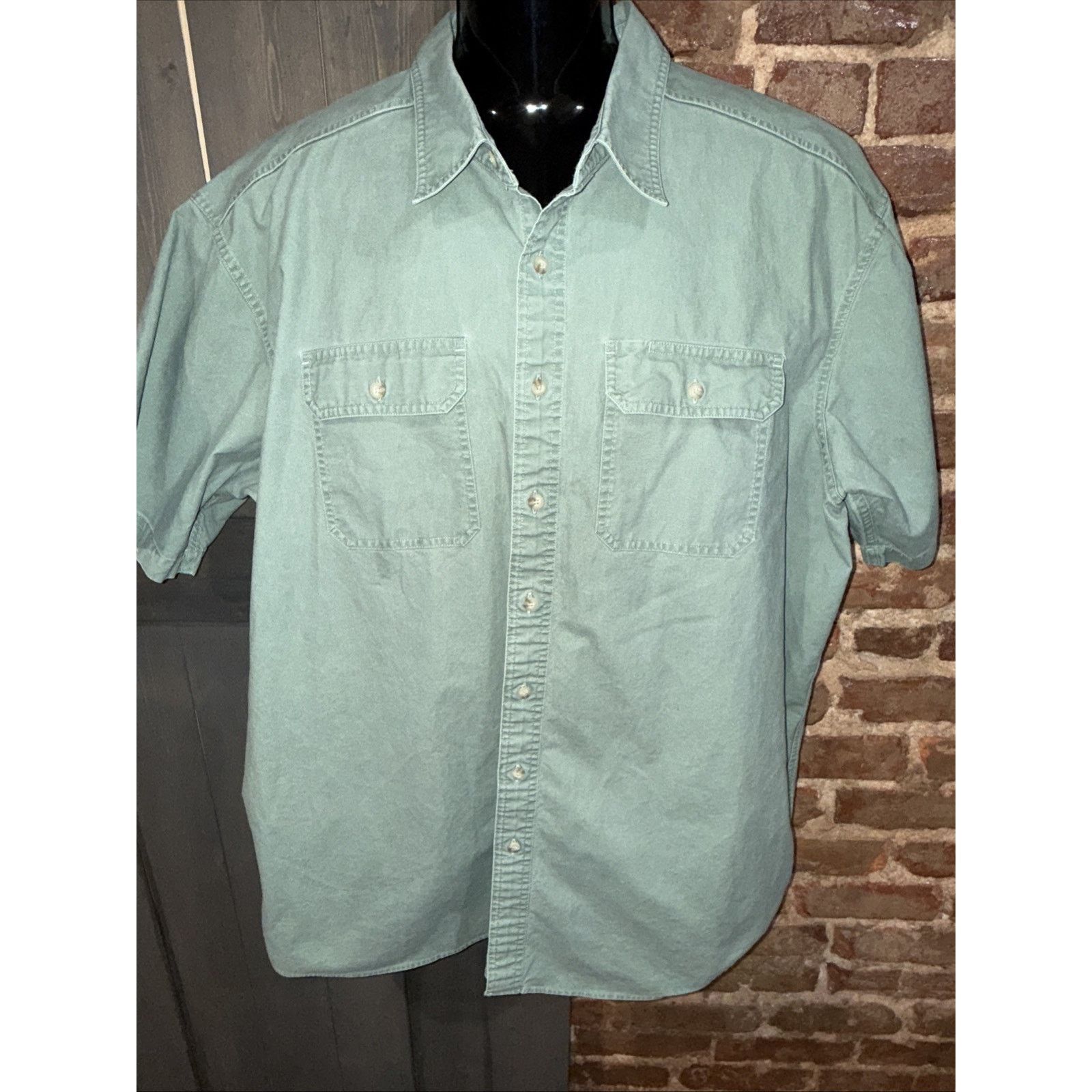 L.L. Bean LL Bean Men's 2XL Tall Button-up Board Shirt Sage Green Size US XXL / EU 58 / 5 - 2 Thumbnail