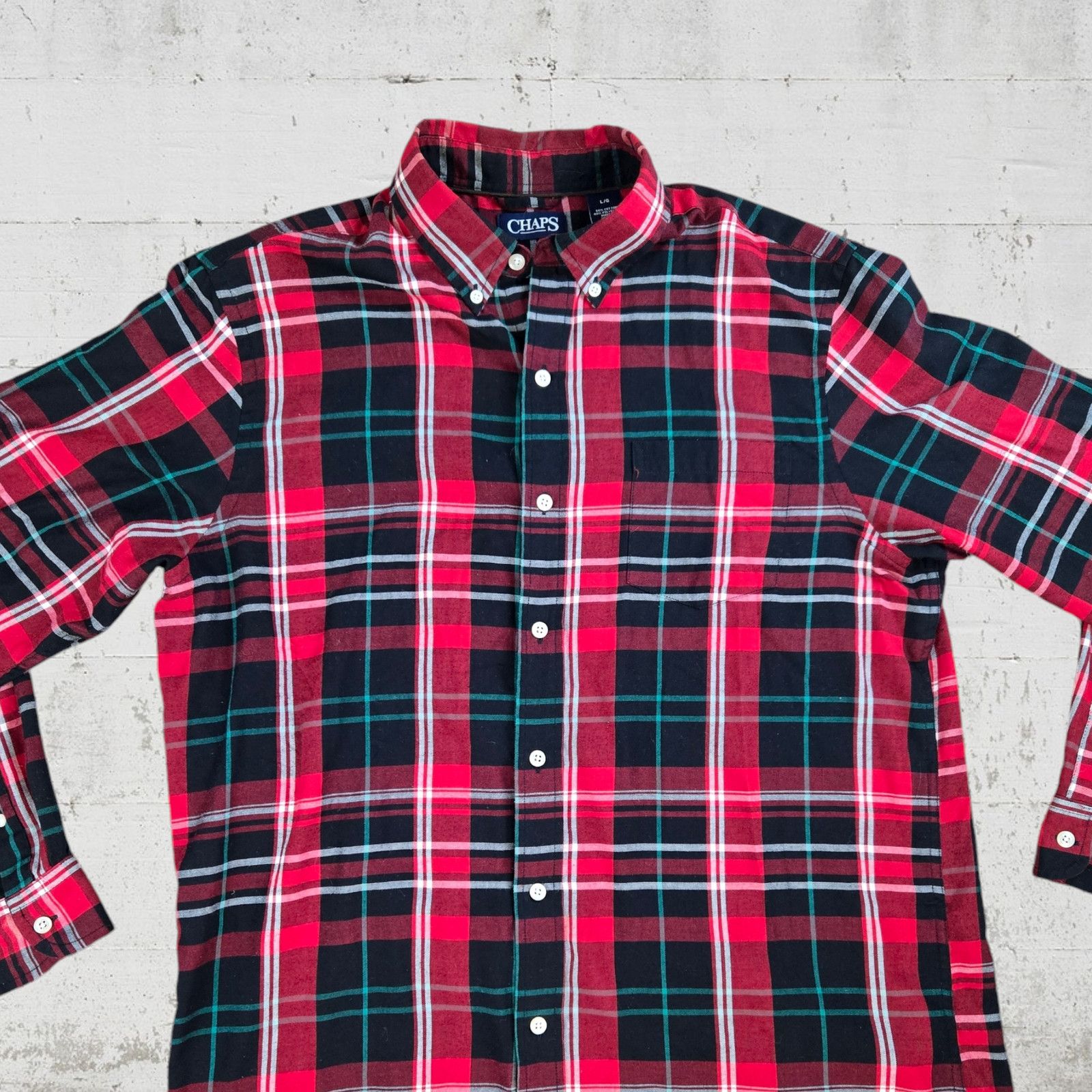 Chaps Chaps Red Plaid Button Down Flannel Size Large Size US L / EU 52-54 / 3 - 3 Thumbnail