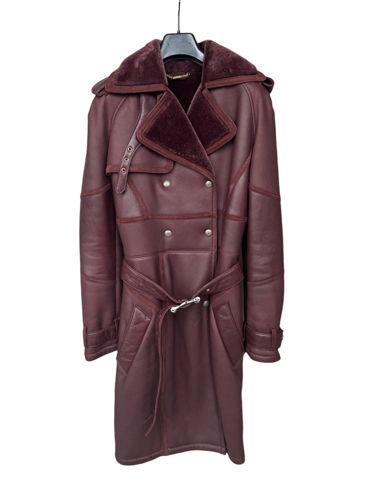 Versace Jeans Couture Versace Shearling Leather Trench Coat Size M / US 6-8 / IT 42-44 - 1 Thumbnail
