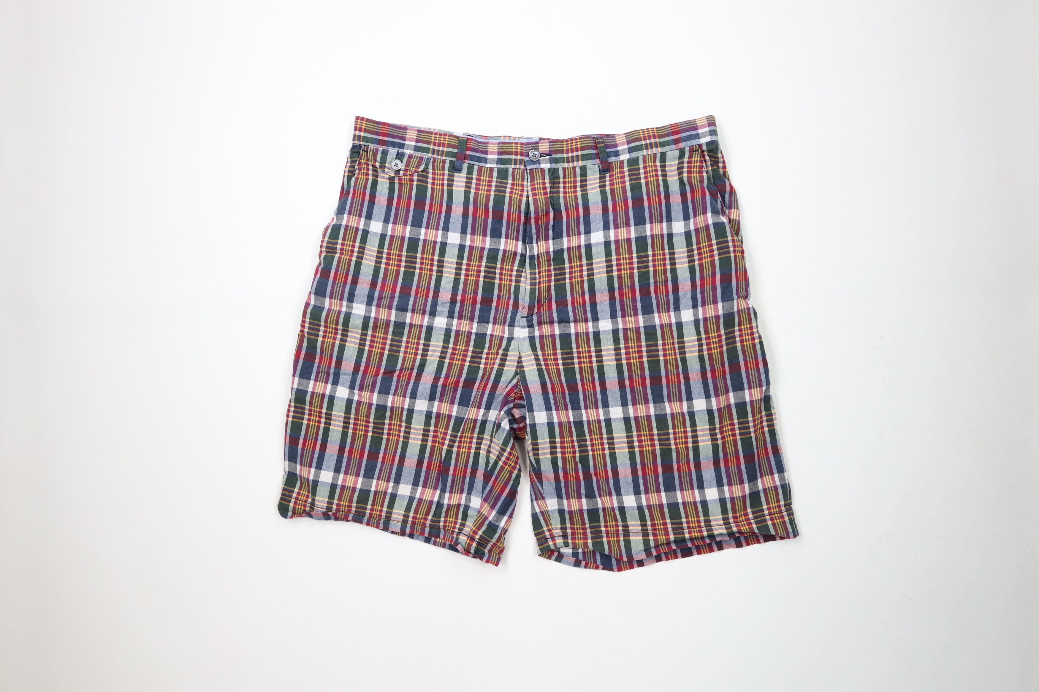 Ralph Lauren × Vintage Vintage 90s Ralph Lauren Madras Plaid Chino Shorts Cotton Size US 40 / EU 56 - 1 Thumbnail
