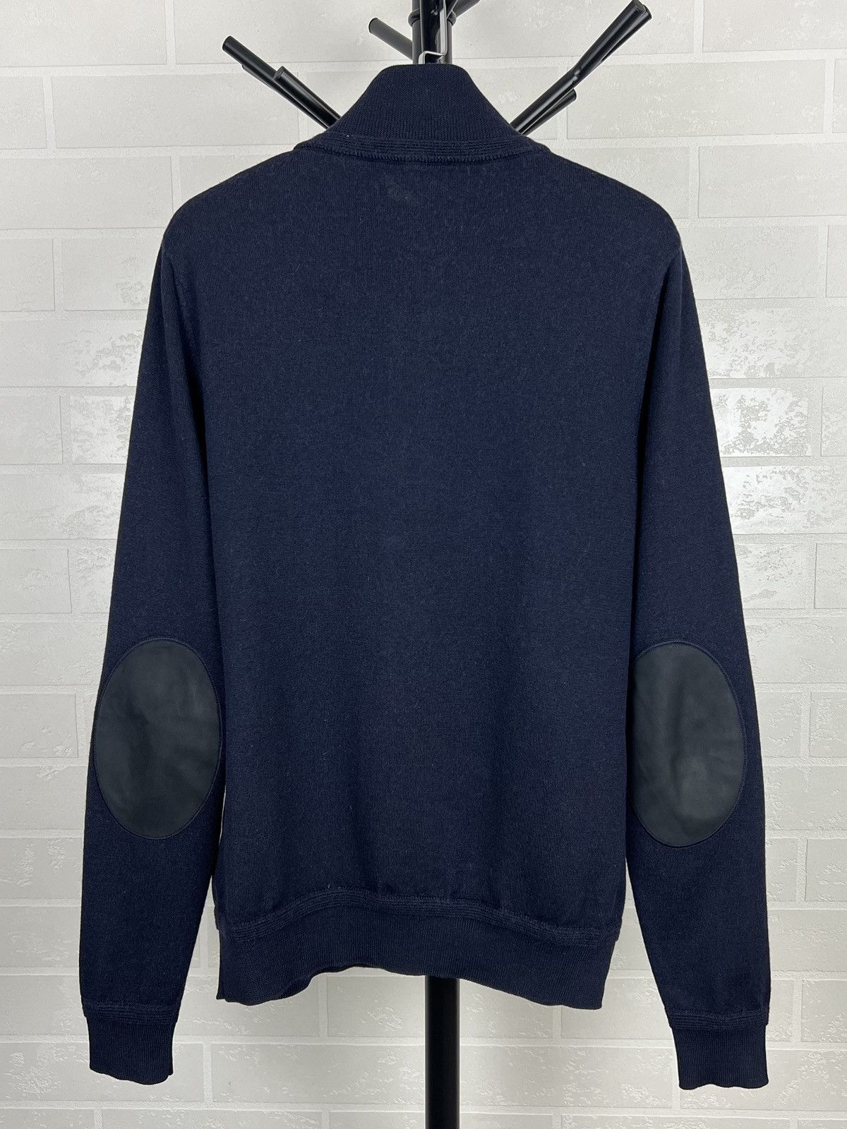 Louis Vuitton LOUIS VUITTON Sweater Zip Cardigan Wool/Silk LV Logo Blue Size US M / EU 48-50 / 2 - 14 Thumbnail