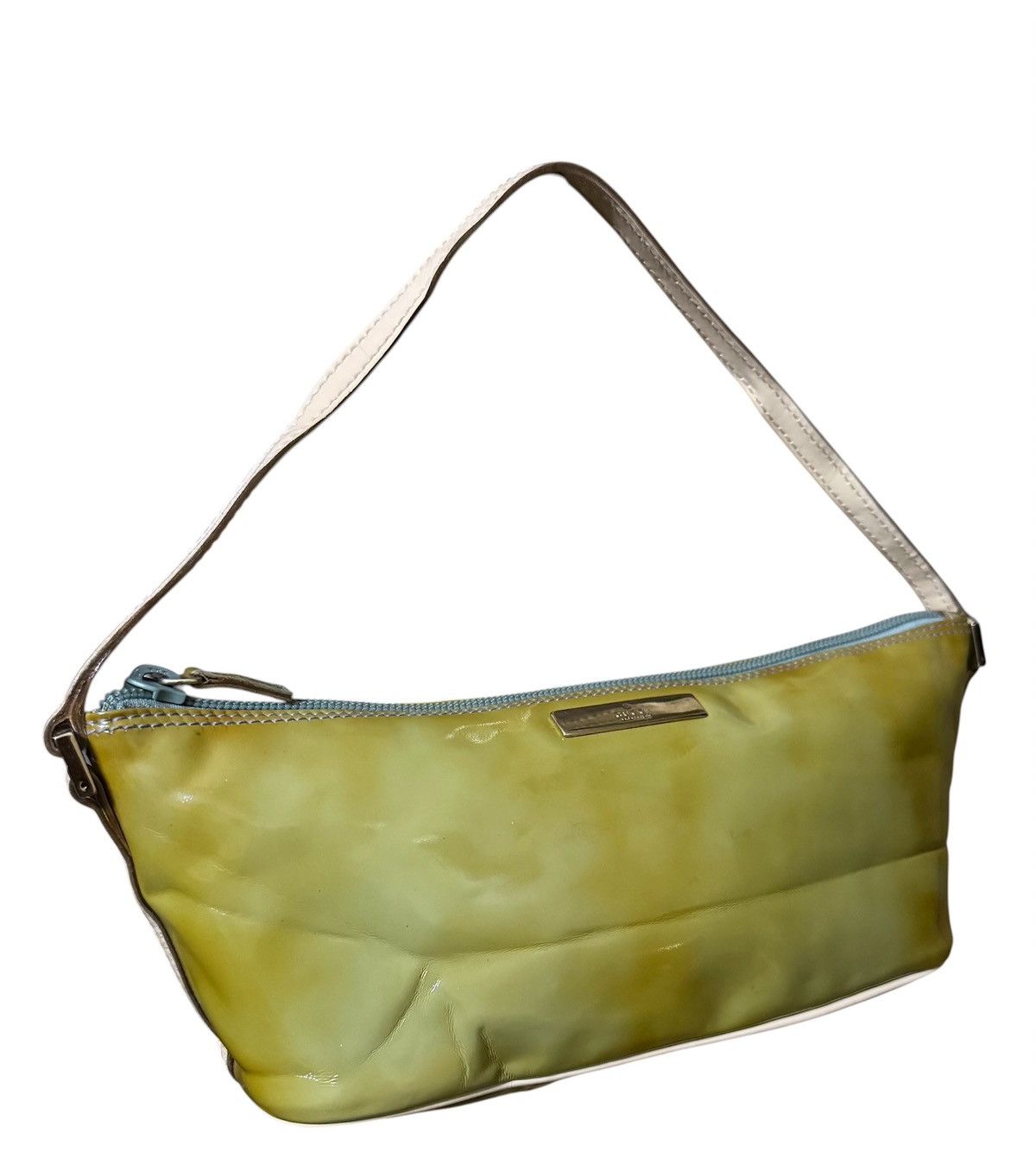Gucci Gucci Green Patent Leather Baguette Handbag Size ONE SIZE - 3 Thumbnail