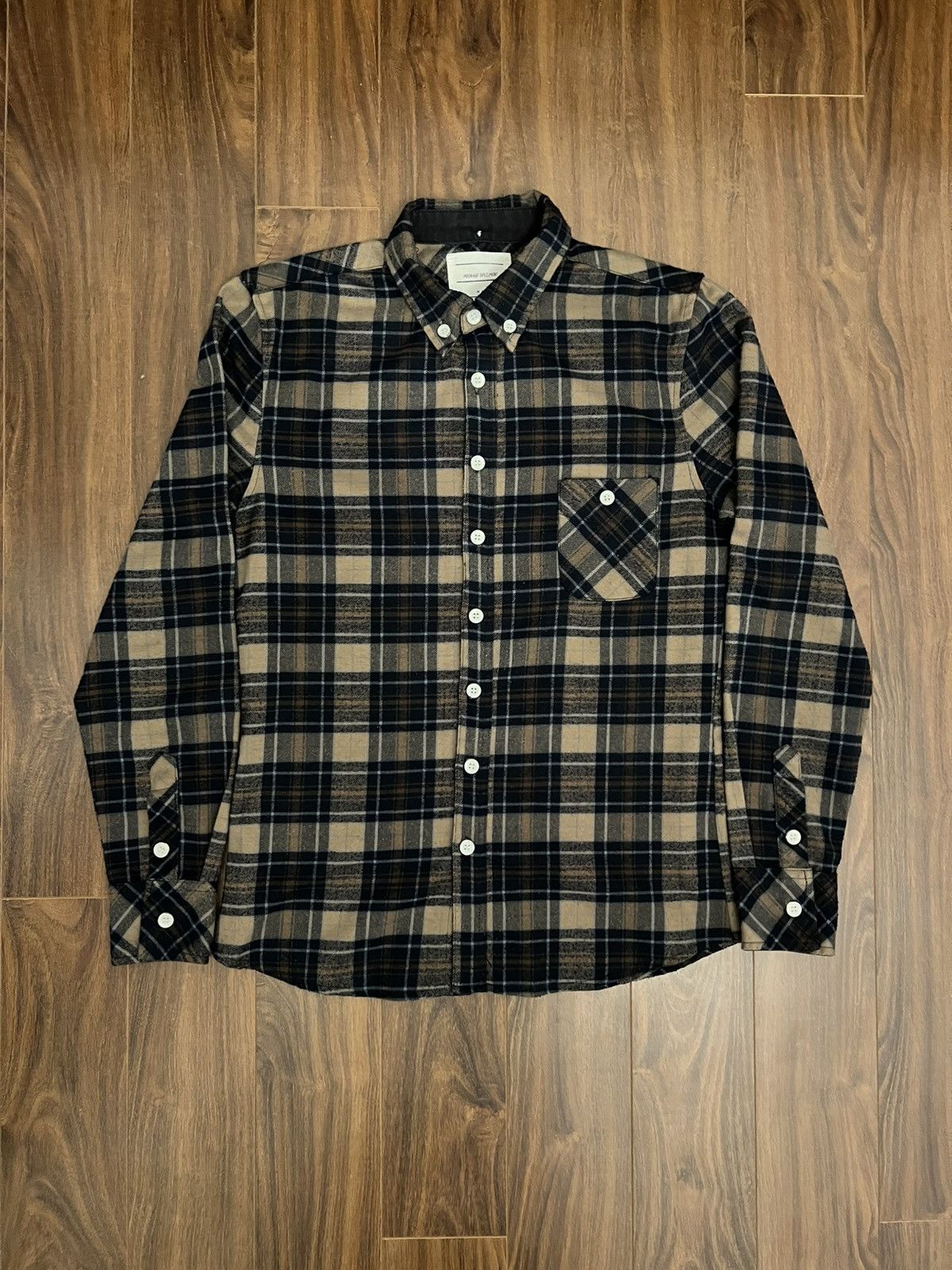 Japanese Brand Moonage Devilment Button Up Flannel Shirt in Brown Mix Size US S / EU 44-46 / 1 - 1 Thumbnail