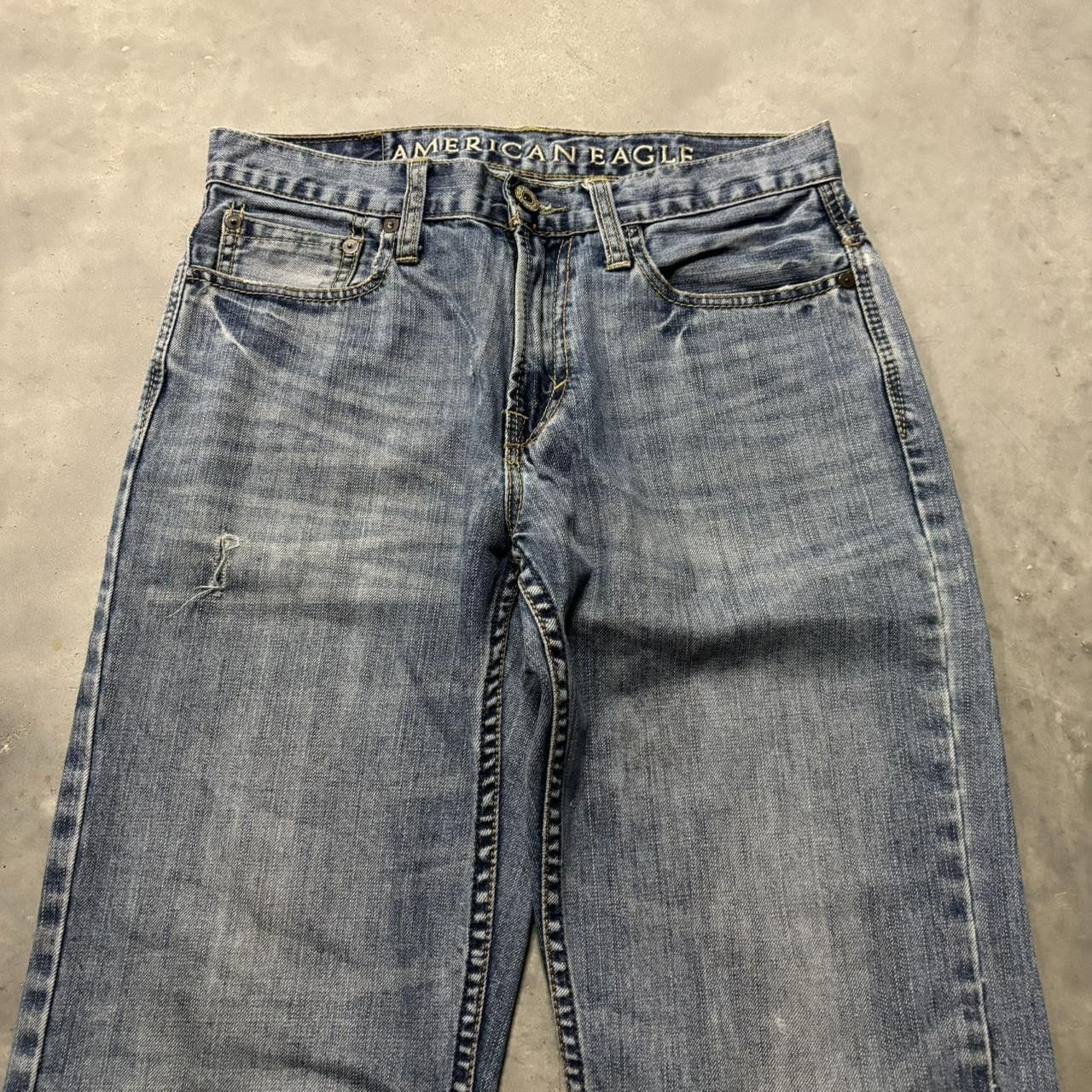 Japanese Brand × Vintage Crazy Vintage Y2K/2000s Grunge Faded Medium Wash Bootcut Denim Jeans! Size US 29 - 5 Thumbnail