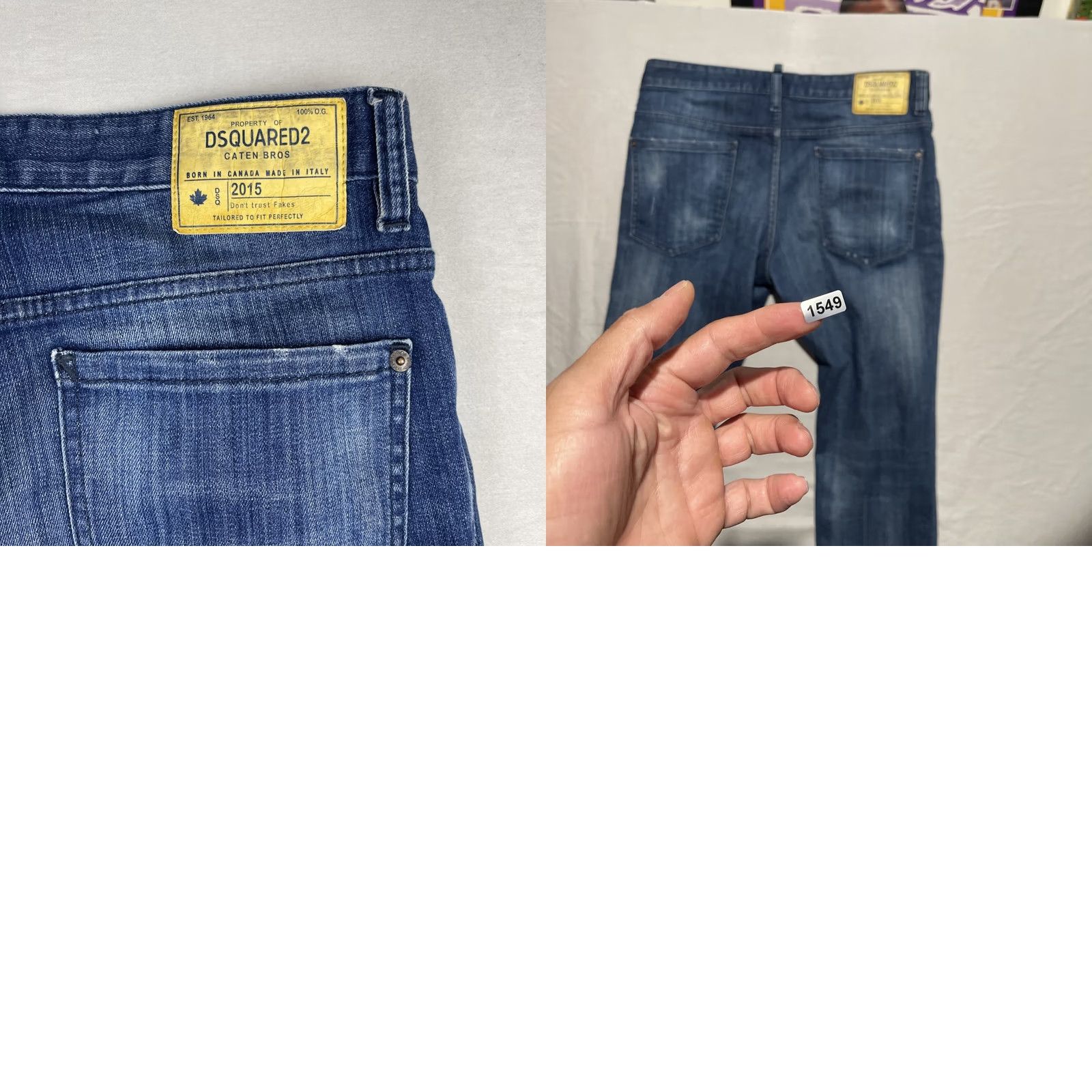 Dsquared2 Dsquared2 Jeans Mens 50 Slim Distressed 33x31 Blue Denim 5-Pocket Italy City Hip Hop Logo Jeans Size US 34 / EU 50 - 10 Thumbnail