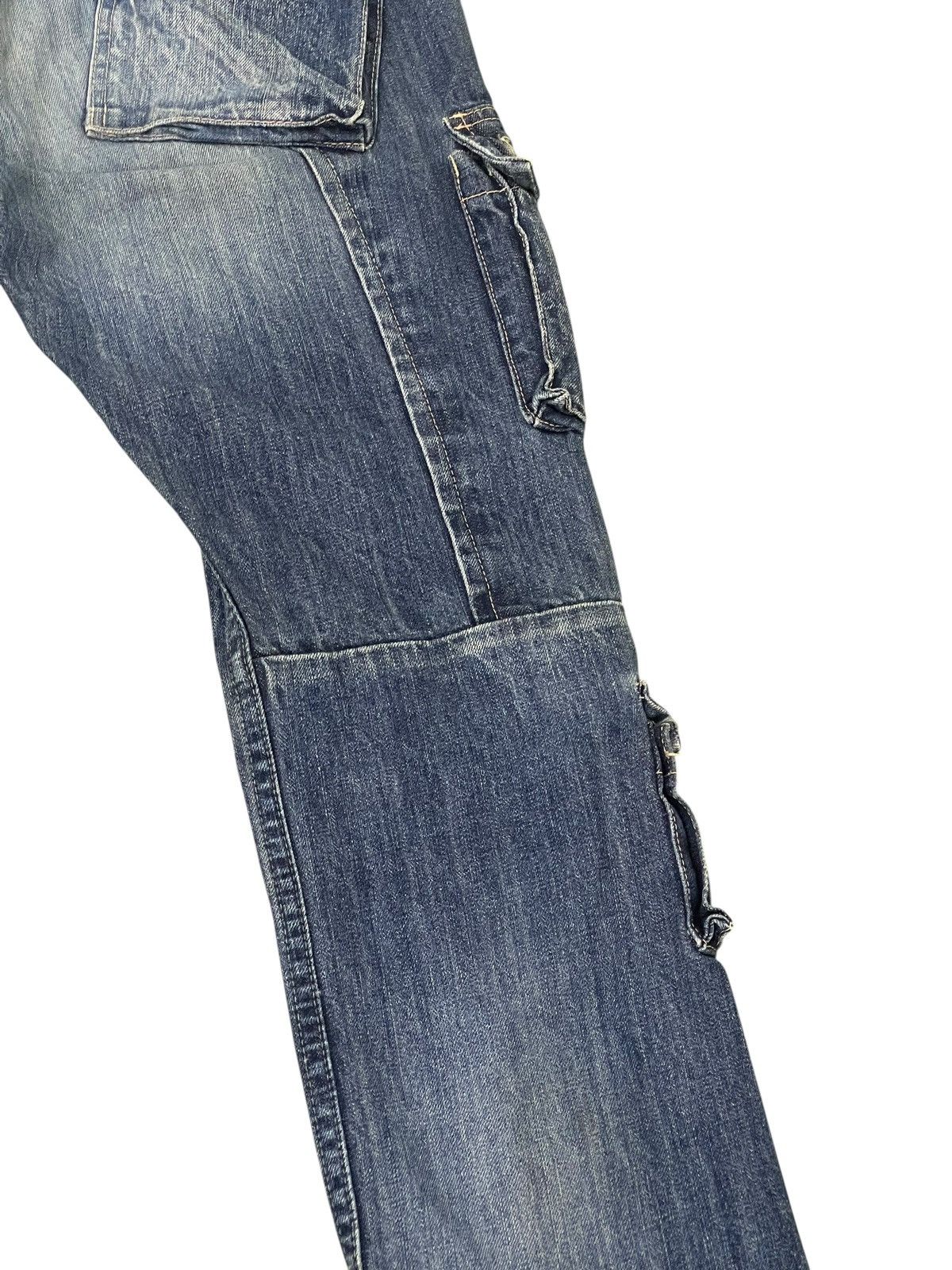 Japanese Brand Cargo Slim Jeans John Bull Faded Denim 1🟦9 Size US 31 - 4 Thumbnail