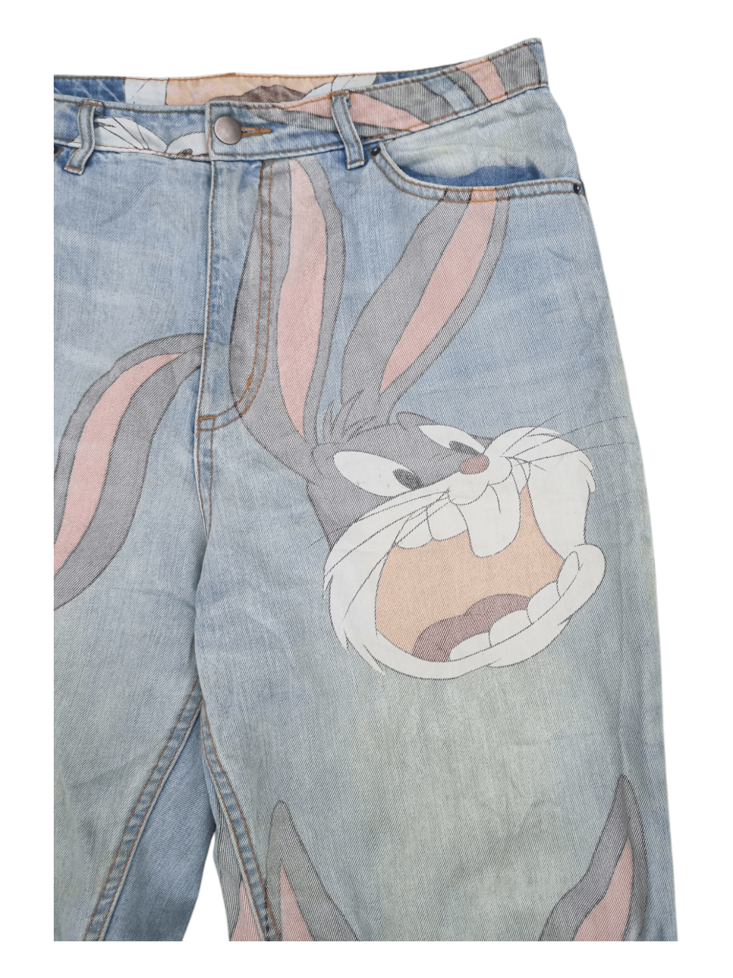 Divided LOONEY TUNES BUGS BUNNY Hip Hop Baggy Street Fashion Jeans Size 31" - 4 Thumbnail
