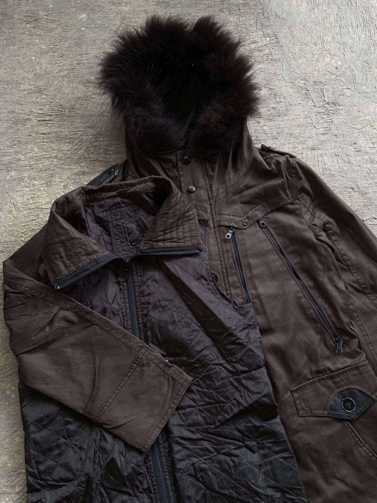 Japanese Brand 2000s Rielabo NCFM - Apocalypse Style Fur Parka Jacket Size US M / EU 48-50 / 2 - 10 Thumbnail
