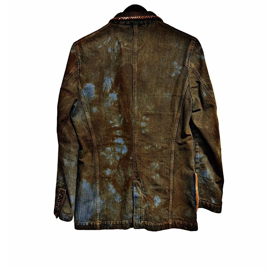 Alexander McQueen Authentic Alexander McQueen 05 FW Mudded Denim Rope Blazer Size 38R - 2 Thumbnail