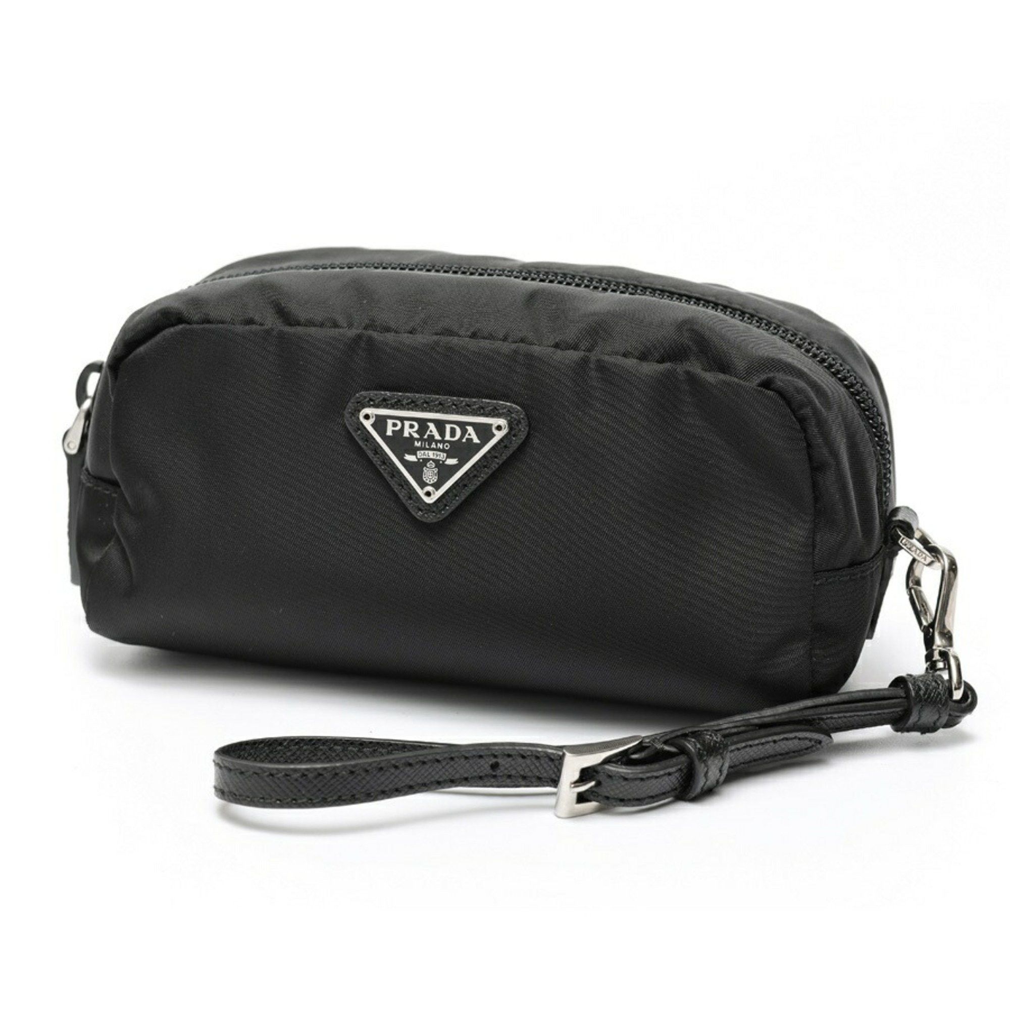 Prada PRADA Pouch with Strap 1NE175 Nylon Black E-158647 Size ONE SIZE - 1 Thumbnail