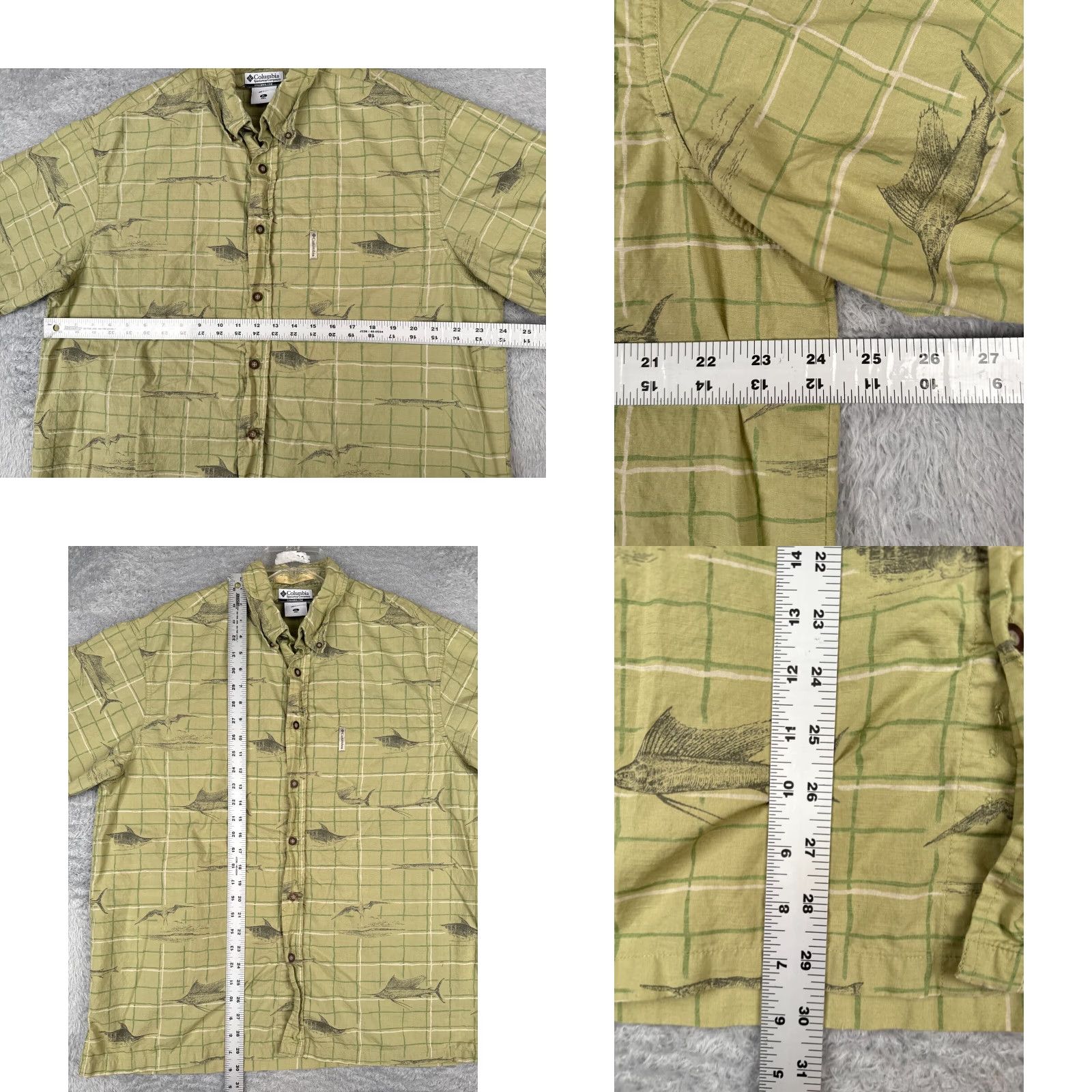 Vintage Columbia Shirt Mens XL Green Plaid Button-Up Casual All Seasons Beach Style, River Lodge Size US XL / EU 56 / 4 - 8 Thumbnail