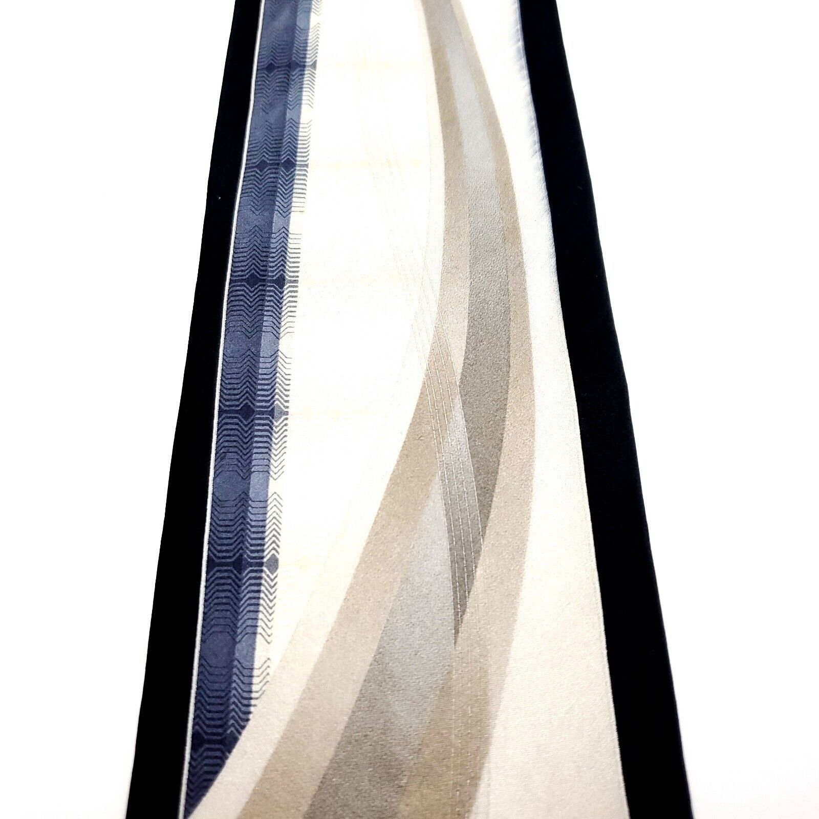 Piattelli Piatelli Versailles Beige Black Silk Tie Woven Solid Wide Size ONE SIZE - 2 Thumbnail