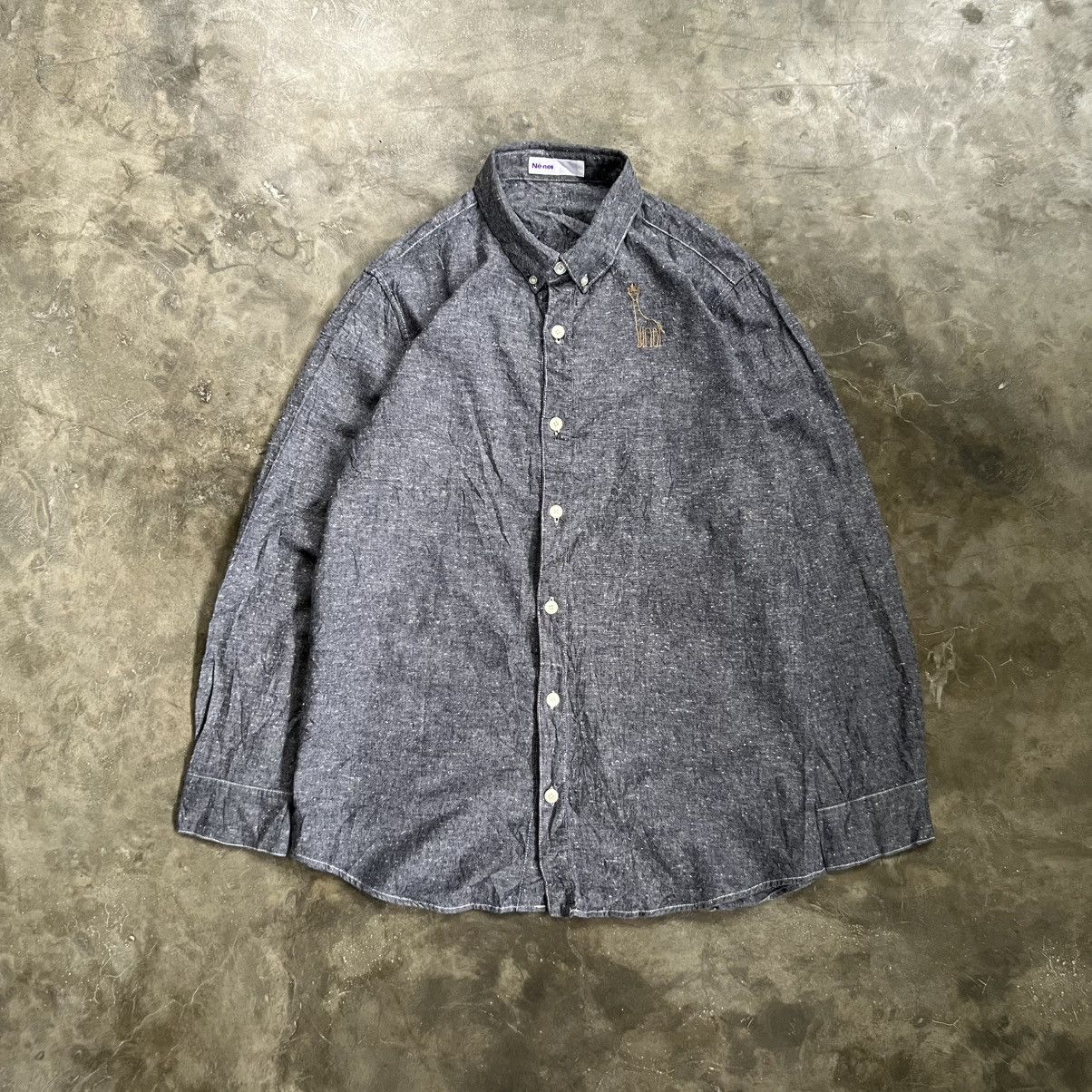 Issey Miyake Ne-net Giraffe Embroidery Long Sleeve Shirt Size US M / EU 48-50 / 2 - 1 Thumbnail