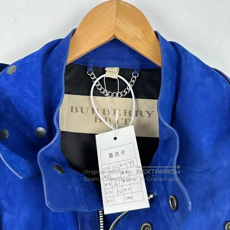 Burberry Burberry Blue Leather Men's Jacket. Size US XS / EU 42 / 0 - 3 Thumbnail