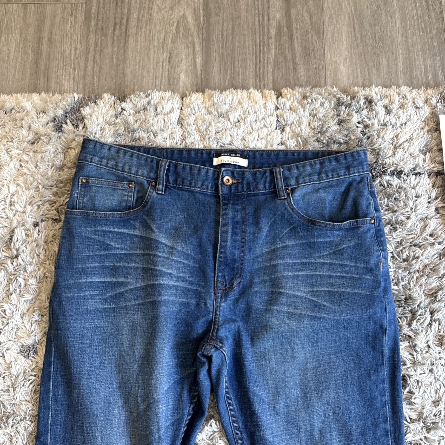 Robert Geller Robert Geller + Five Four Blue Denim Straight Stretch Fit Jeans Men 36x32 - Jeans - Blue - Men - 36x32 Size US 36 / EU 52 - 7 Thumbnail
