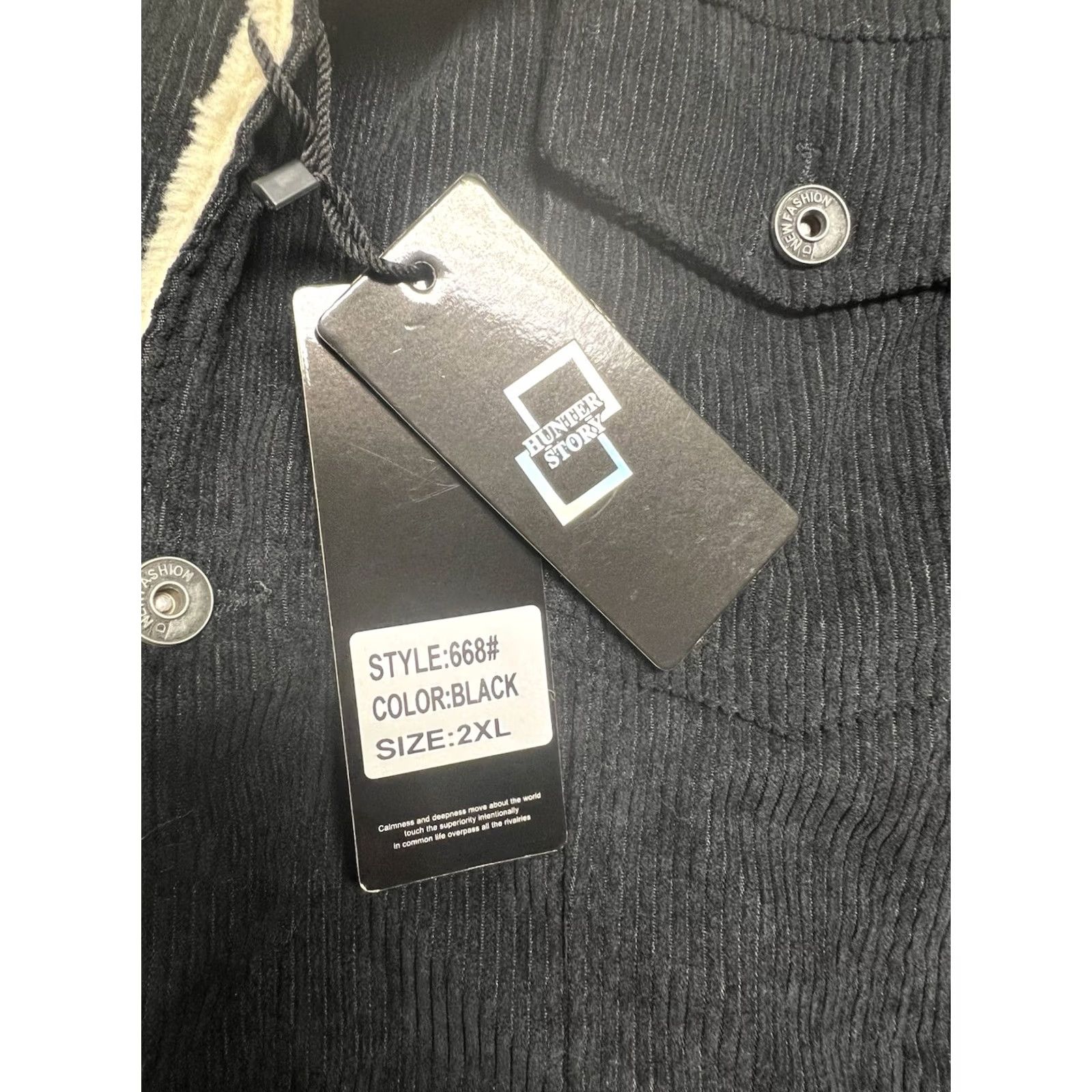 Hunter Hunter Story Sherpa Lined Corduroy Jacket Black Women 2XL Trucker Size XXL / US 16-18 / IT 52-54 - 4 Thumbnail