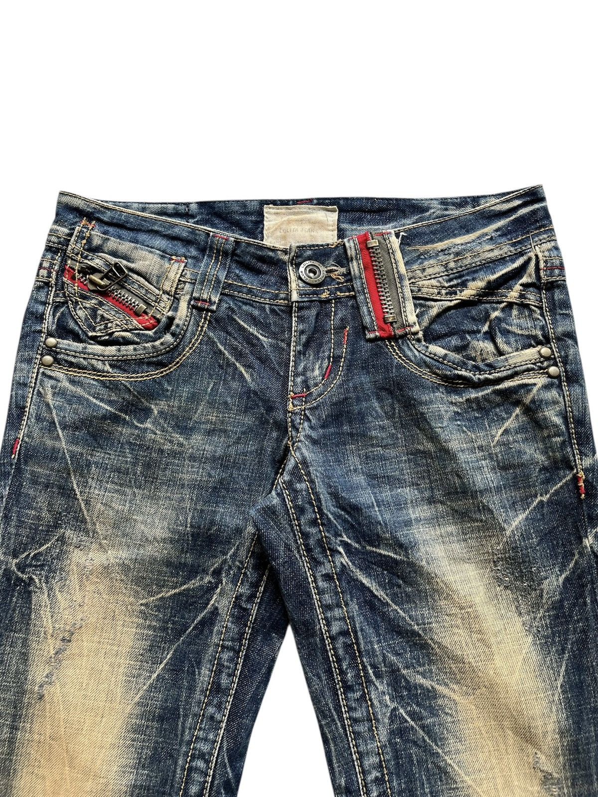 Japanese Brand Lolita Low Rise Distressed Flare Denim Lgb Style Size US 27 - 7 Thumbnail