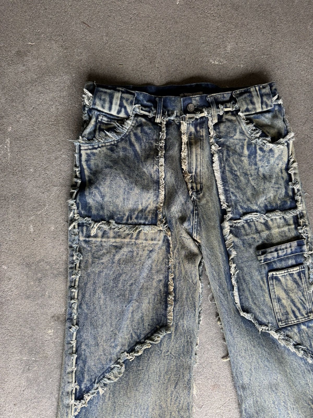 No Faith Studios No Faith Studios Distressed Panel Denim Size US 32 / EU 48 - 3 Thumbnail