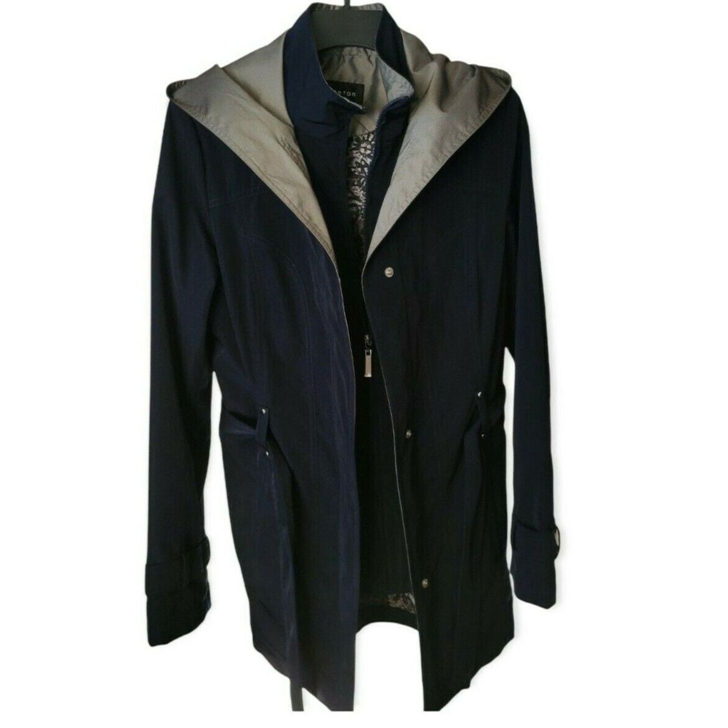 Other Braetan Navy Blue Trench Women Hooded coat Size S Fits M Size S / US 4 / IT 40 - 1 Thumbnail