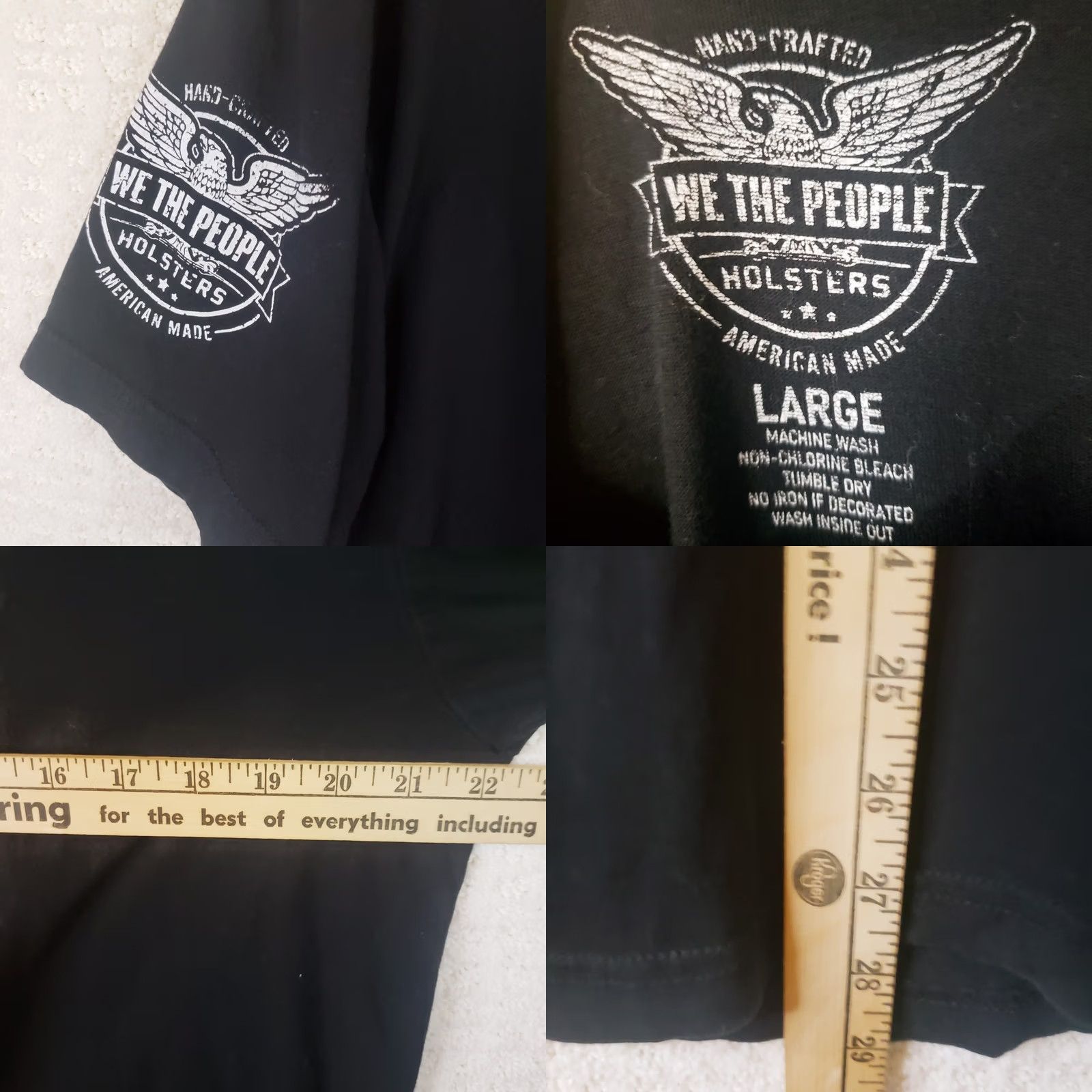 Vintage We The People Holsters TShirt Men L Black USA American Flag 2A Gun Patriotic New Size US L / EU 52-54 / 3 - 9 Thumbnail