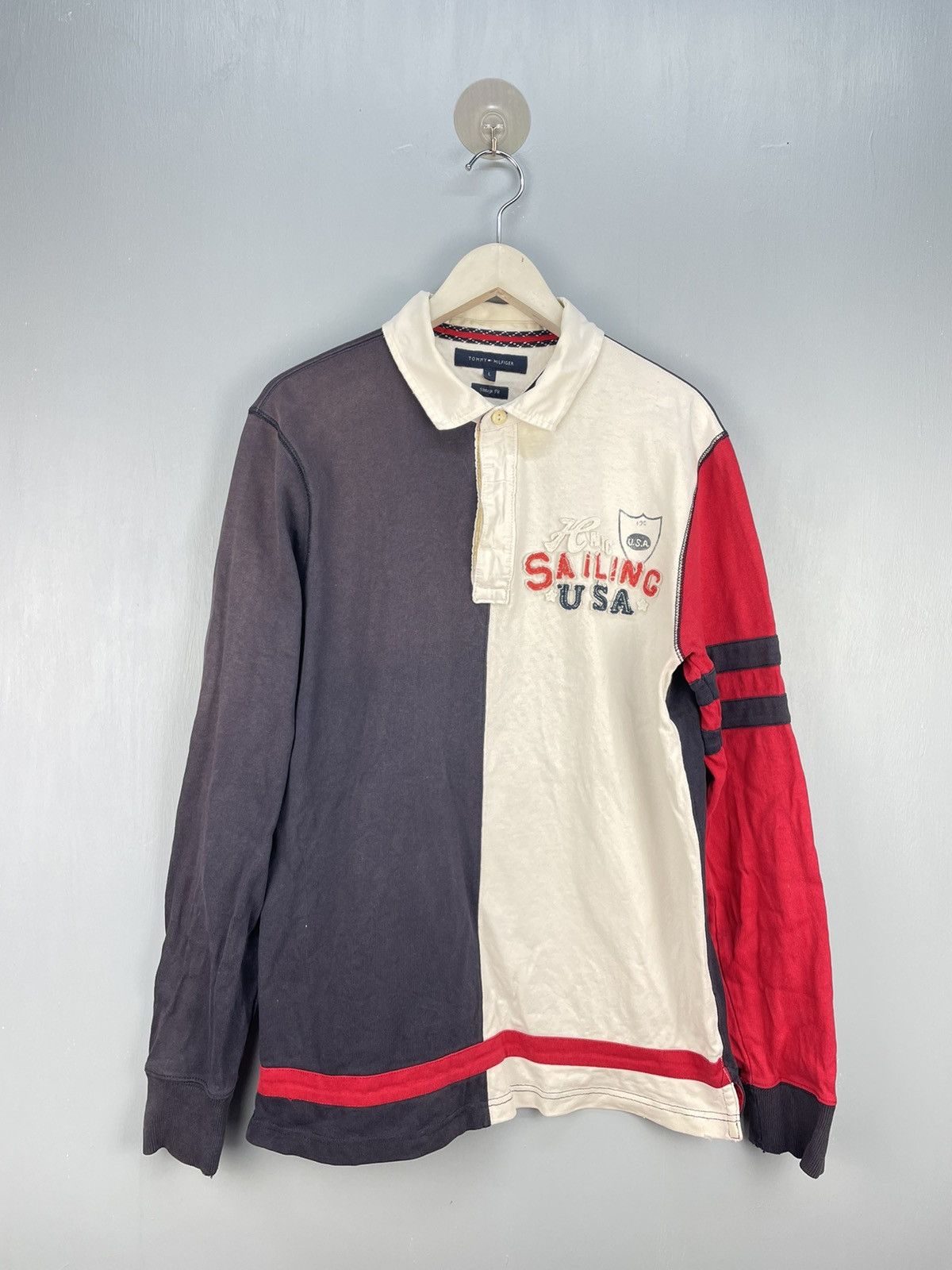 Tommy Hilfiger Vintage 90s Tommy Hilfiger Sailing USA polo shirt Size US L / EU 52-54 / 3 - 1 Thumbnail