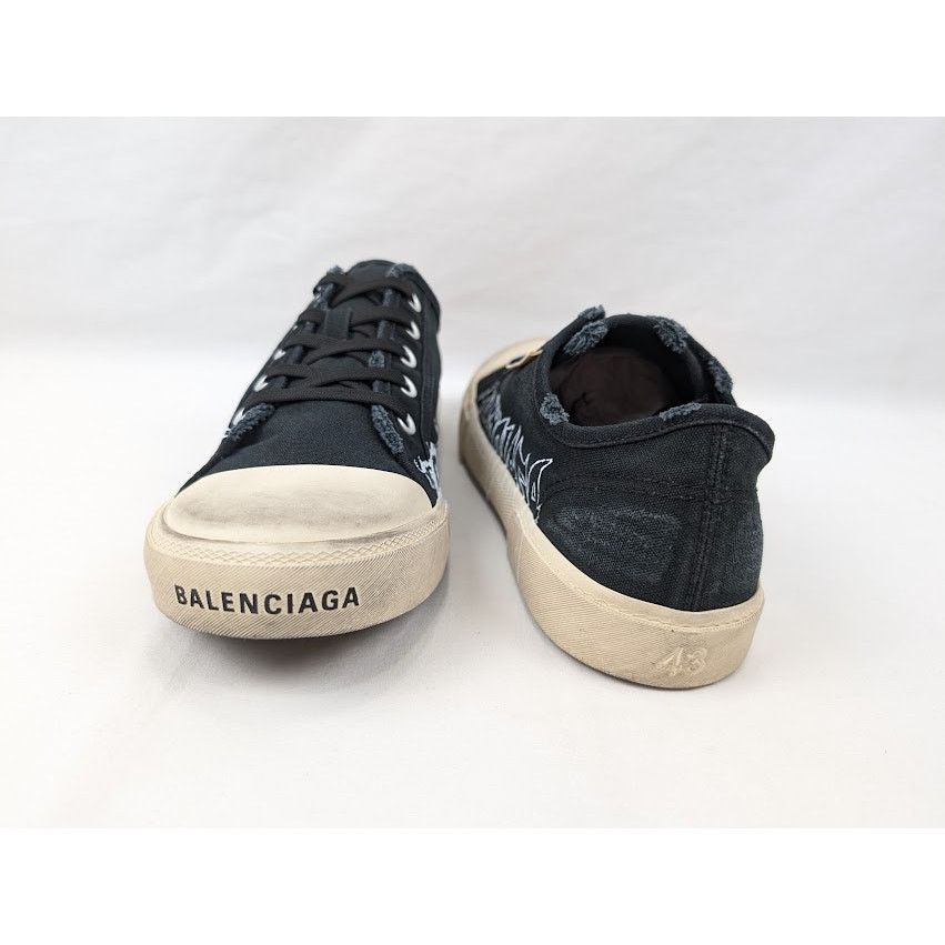 Balenciaga o1rshd1 Q:3 / Paris Low-Top Sneakers in Black/White Size US 10 / EU 43 - 19 Thumbnail