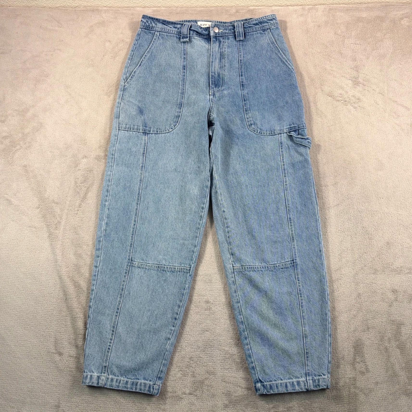 Alex Mill VINTAGE ALEX MILL Phoebe Denim Utility Carpenter Pants Women 12 Blue Jeans High Rise Tapered Cargo Slash Pockets Modern Everyday Size 34" / US 12 / IT 48 - 2 Thumbnail