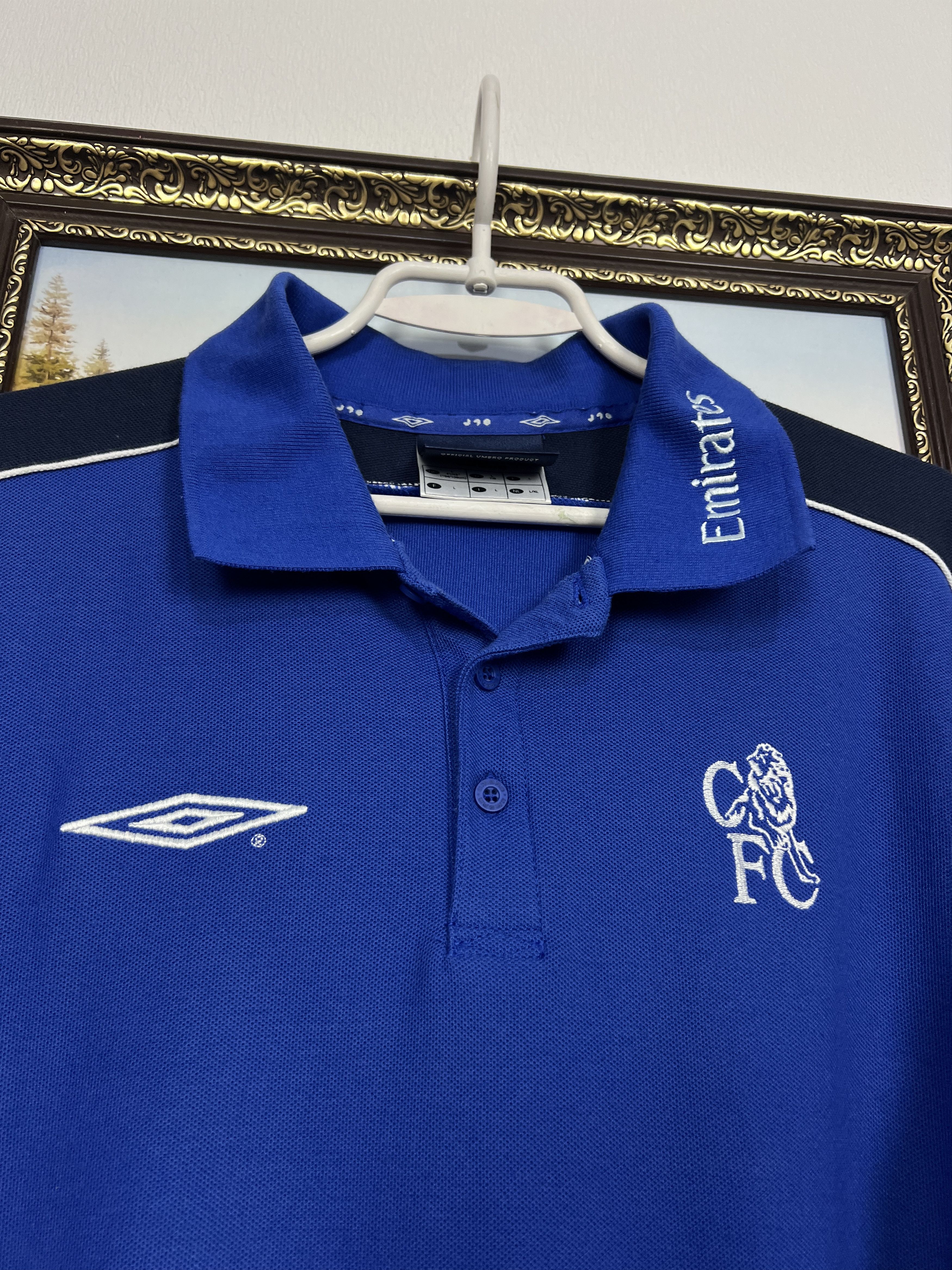 Umbro Vintage Chelsea Football Train Polo Shirt Jersey Trikot Size US L / EU 52-54 / 3 - 3 Thumbnail