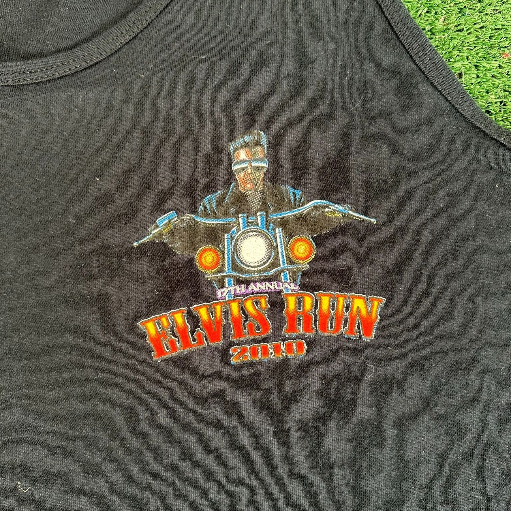 Gildan Y2K Elvis Presley Motorcycle Run Tank Top Moto Black XXL Bik Size US XXL / EU 58 / 5 - 5 Thumbnail