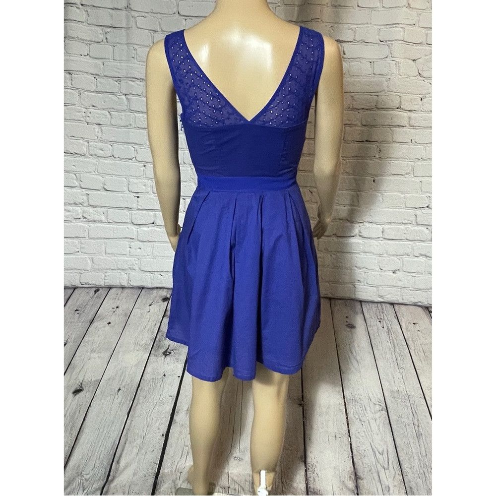 American Eagle Outfitters American Eagle Outfitters Royal Blue Sleeveless Cotton Mini Size XXS / US 00 / IT 34 - 3 Thumbnail