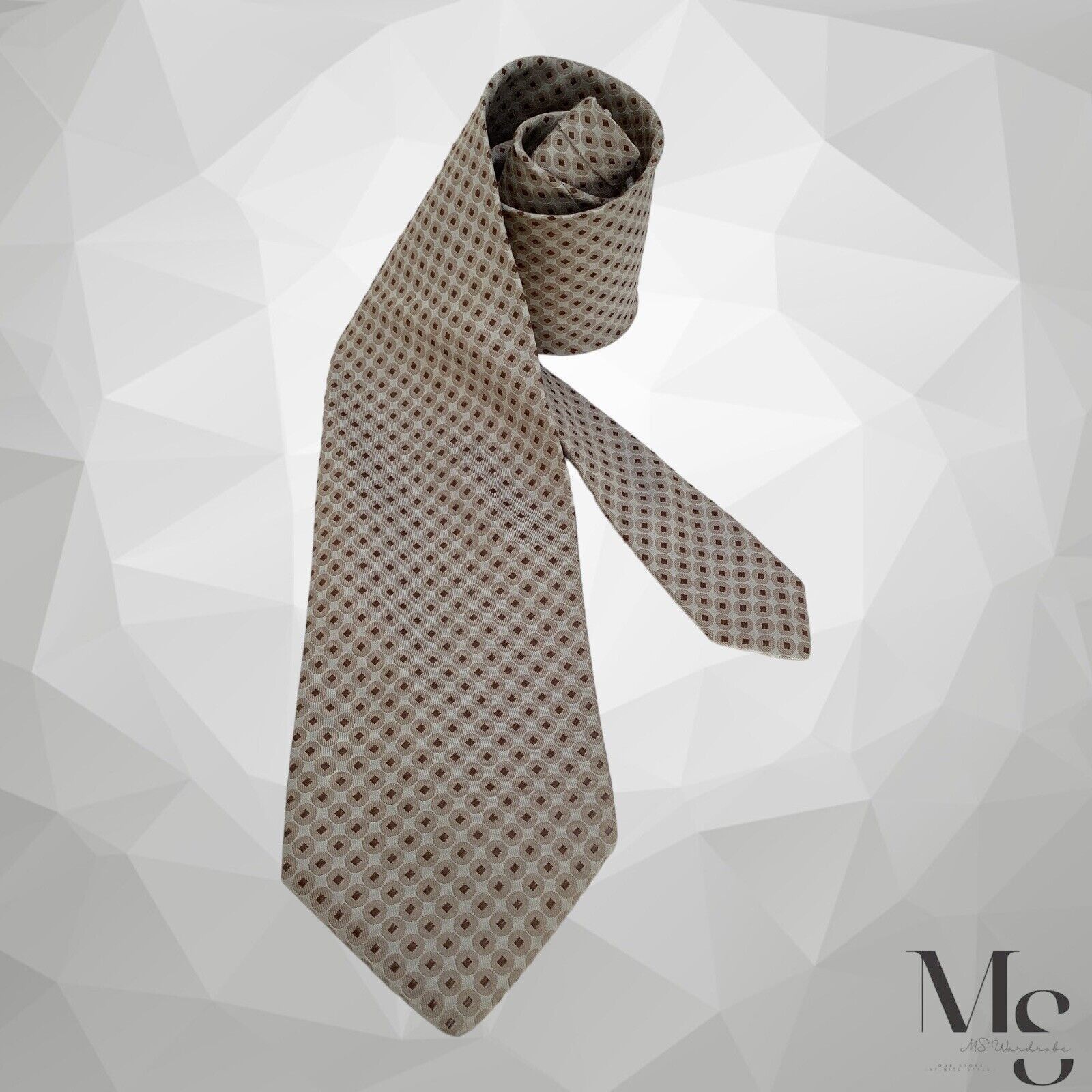 Other TOM RUSBORG Beige Geometric Luxury Silk Tie Made In Italy Size ONE SIZE - 1 Thumbnail