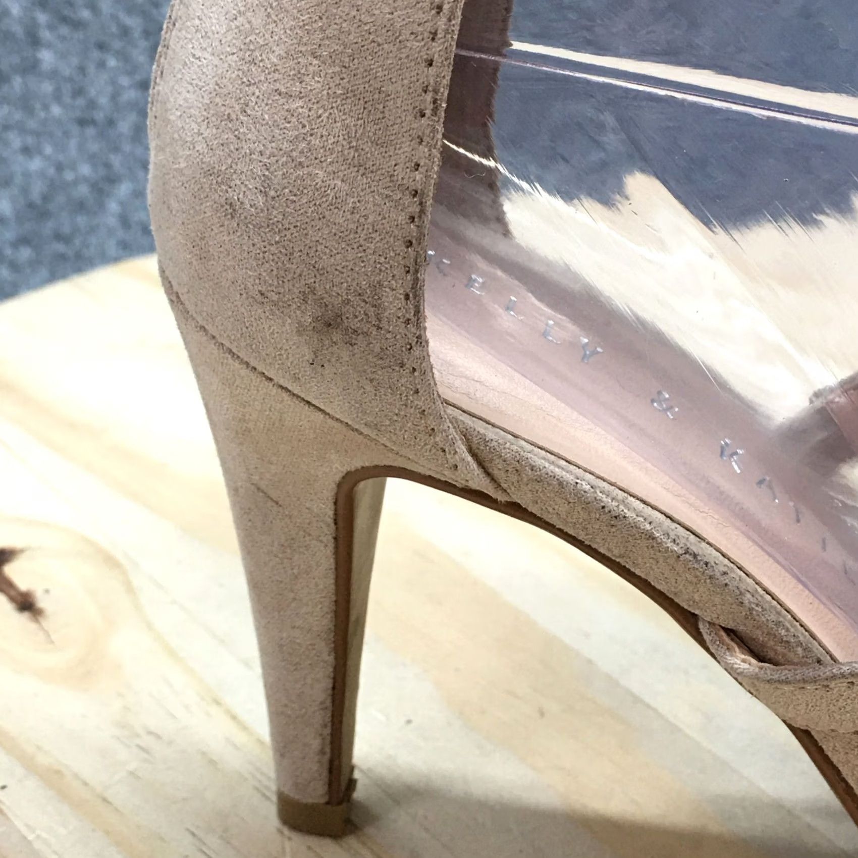 Vintage Kelly And Katie Heels Womens 7 Cleo Dress Back Zip Ankle Strappy Brown Fabric Size M / US 6-8 / IT 42-44 - 3 Thumbnail