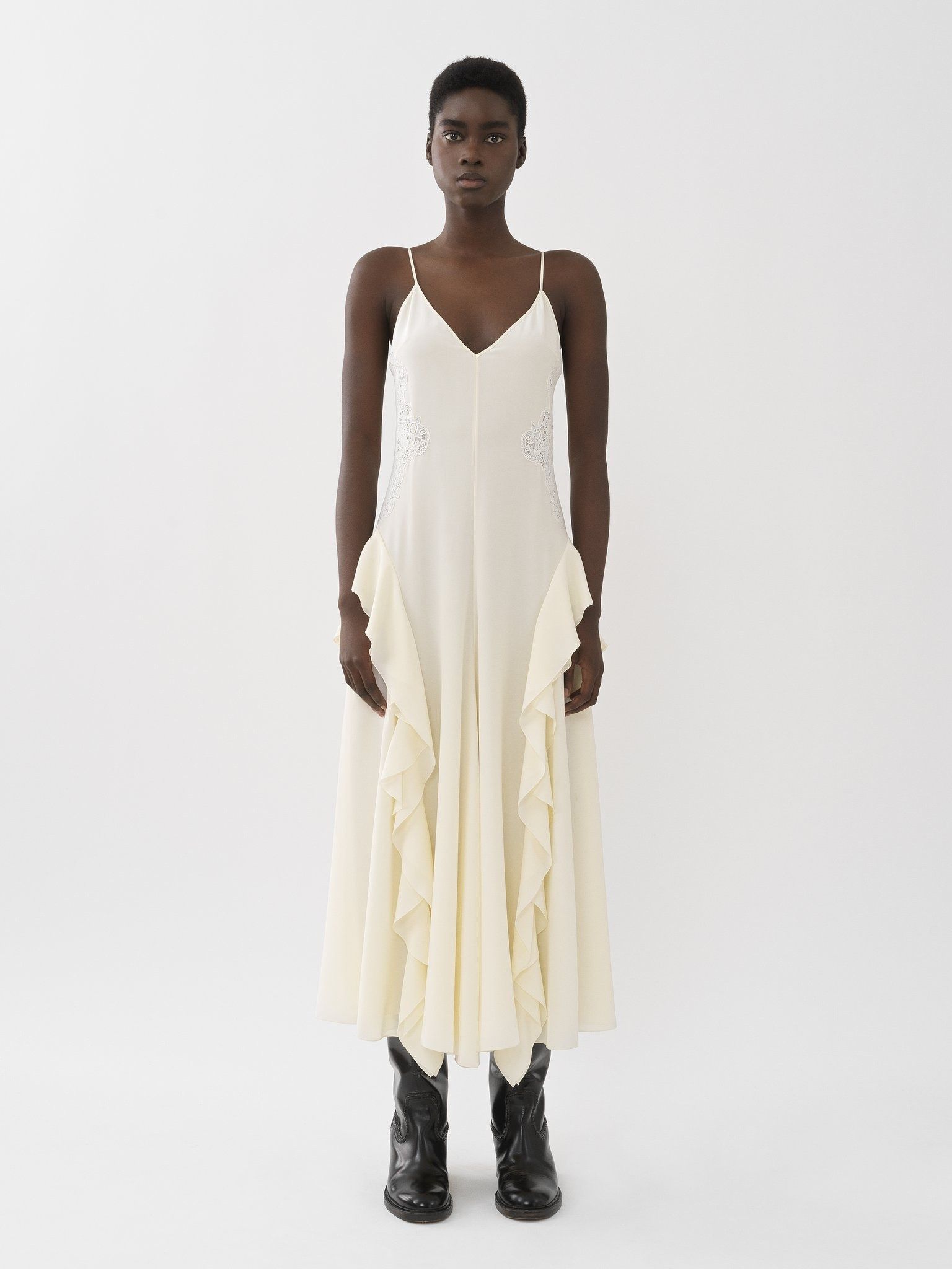 Chloe o1loc1c10425 Lingerie Dress in Coconut Milk Size M / US 6-8 / IT 42-44 - 2 Thumbnail