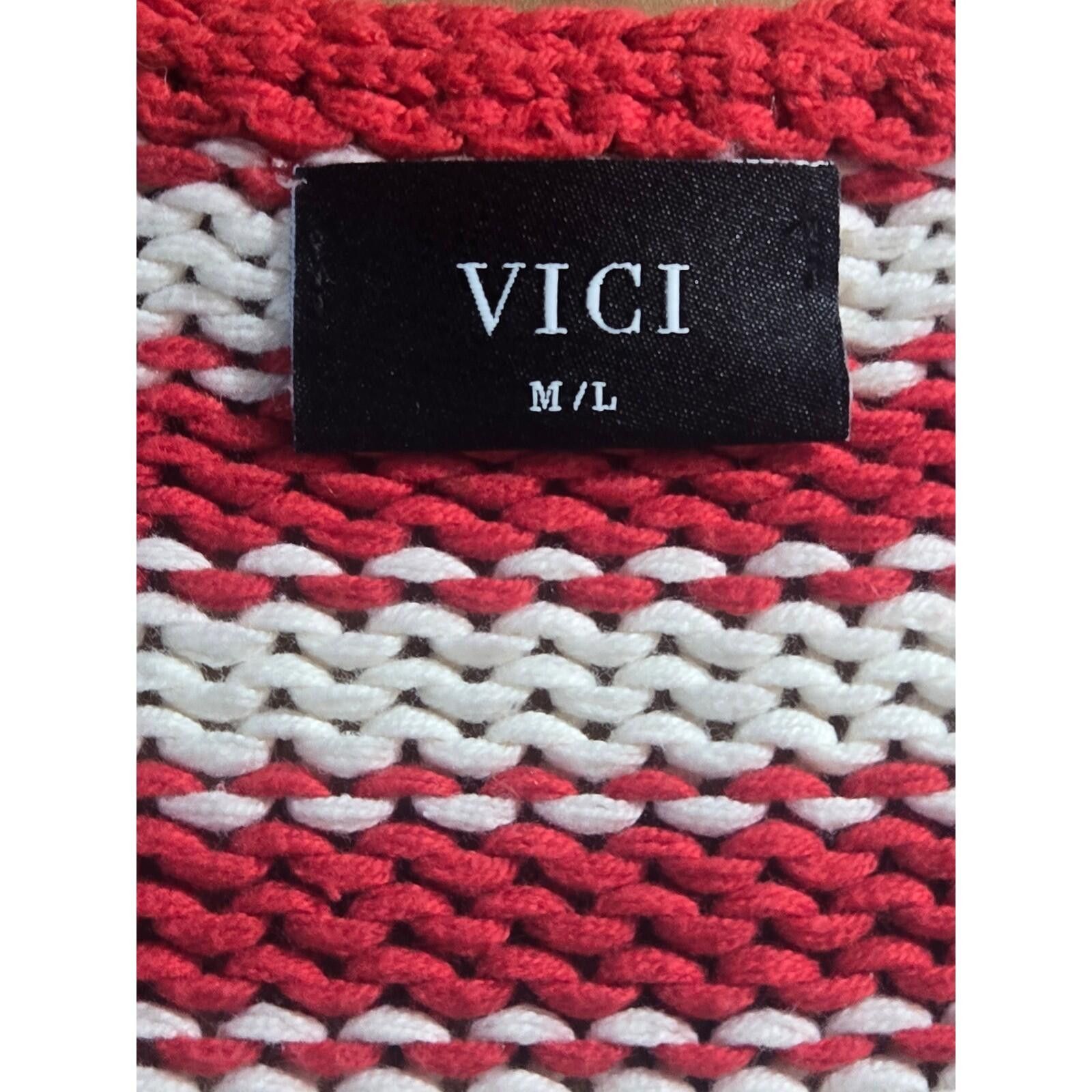 Vivienne Westwood Vici Red White Blue Striped Chunky Knit V-Neck Sweater Size M / US 6-8 / IT 42-44 - 6 Thumbnail