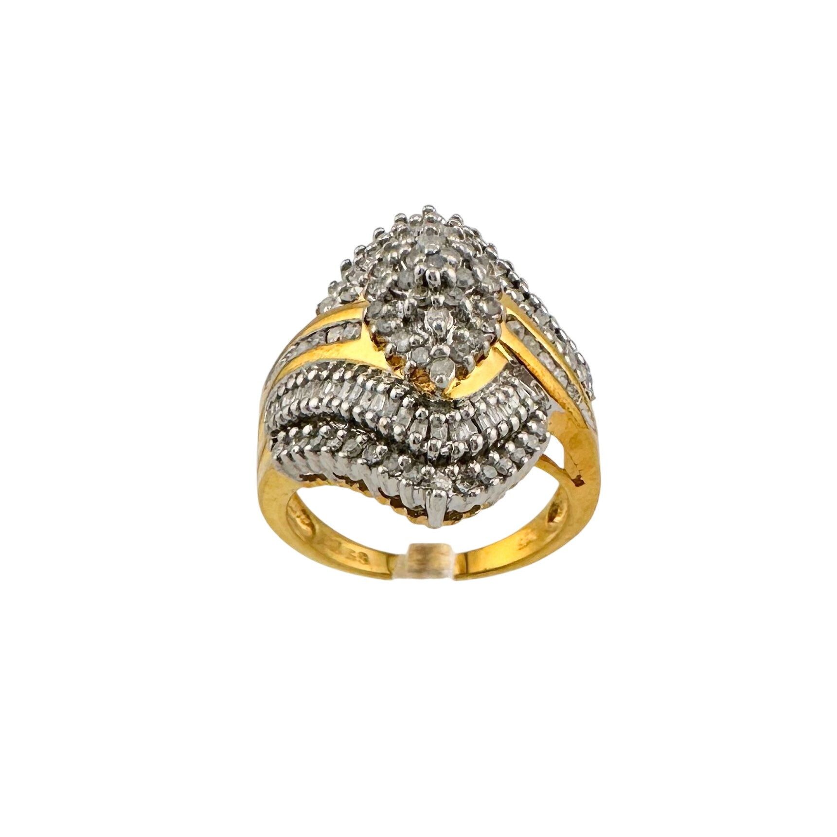 Other 1/2 Carat Marquise Lab Created Diamond Ring with Gold Overla Size ONE SIZE - 11 Thumbnail
