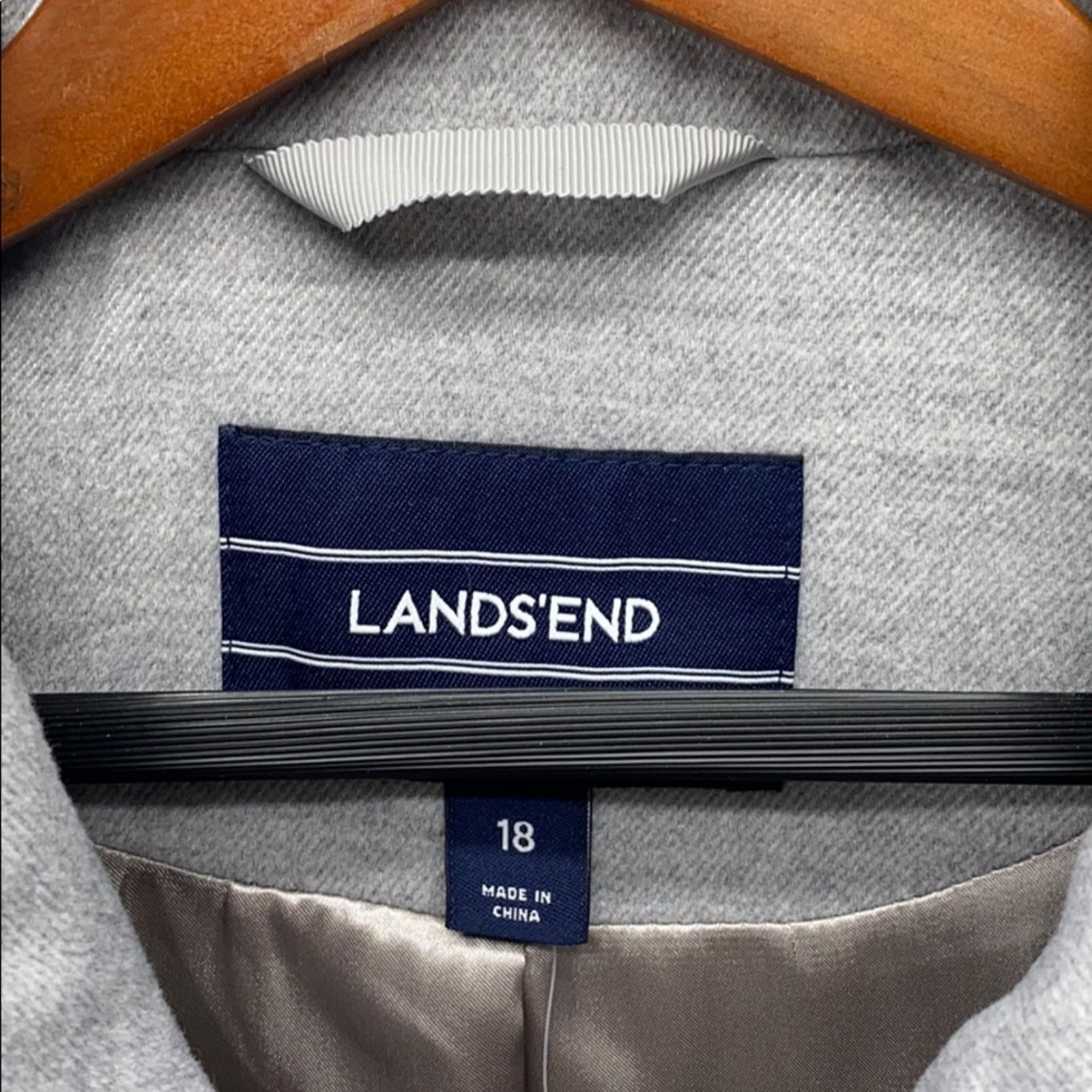 Lands' End Land’s End standard collard grey jacket minimalist size 18 Size XXL / US 16-18 / IT 52-54 - 9 Thumbnail