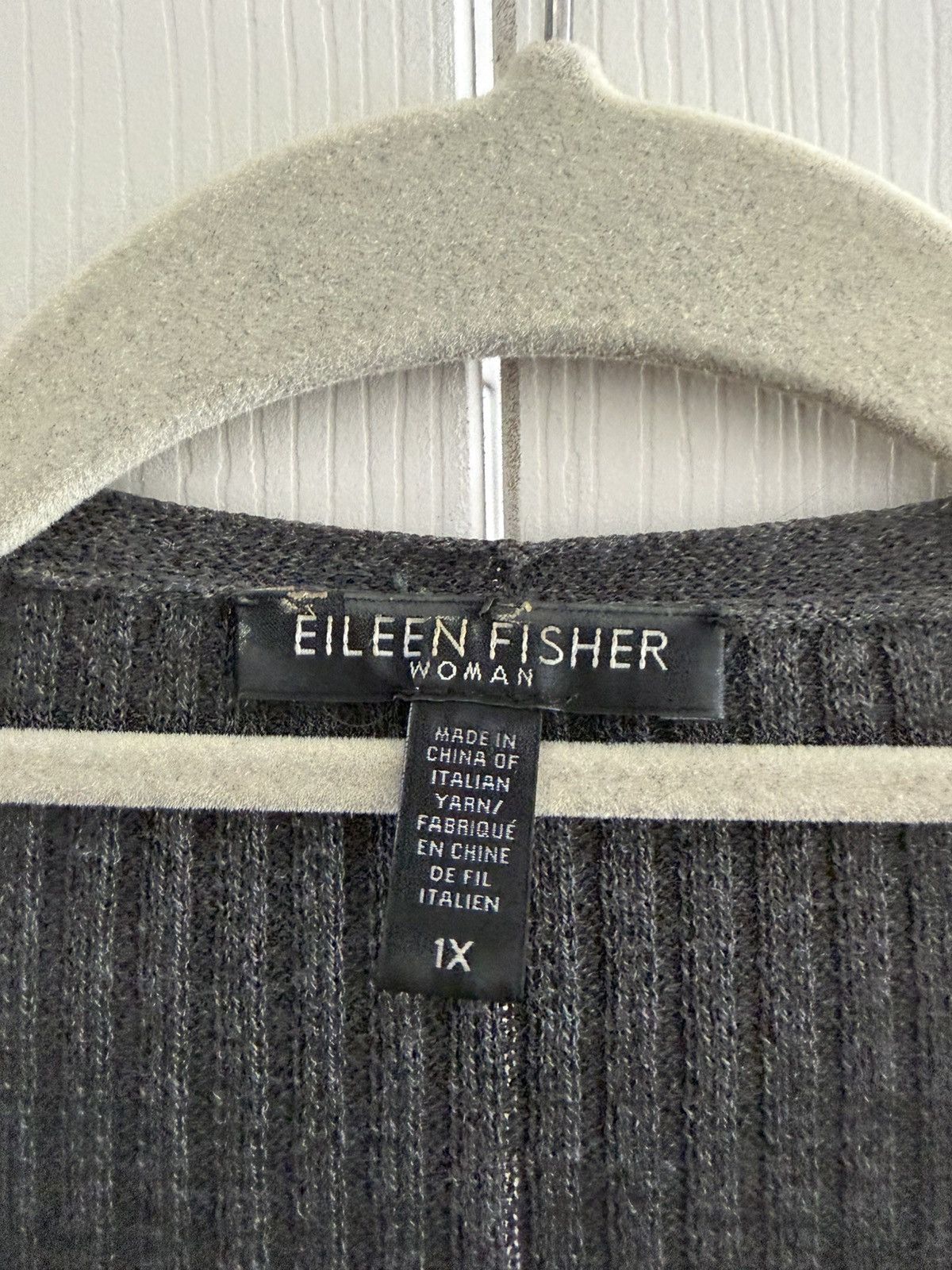 Eileen Fisher Eileen Fisher 1X Gray Ribbed Knit Sweater 100% Wool Size XL / US 12-14 / IT 48-50 - 3 Thumbnail