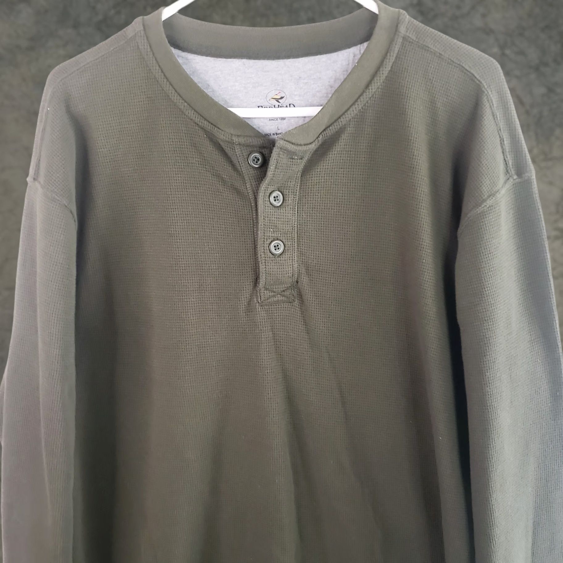Vintage VINTAGE RedHead Mens L Sweater Green Waffle-Knit Henley Pullover Long Sleeve Outdoor New Size US L / EU 52-54 / 3 - 1 Thumbnail