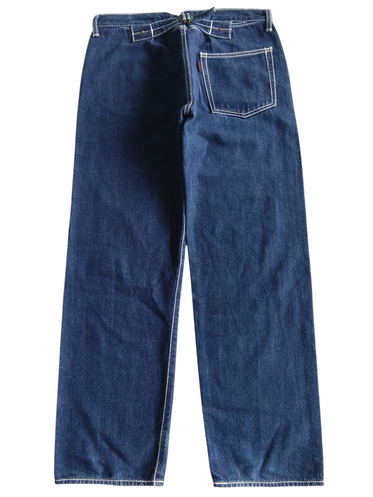 Japanese Brand RARE💥BURGLAR SELVEDGE BUCKLE BACK JAPANESE DENIM Size US 31 - 1 Thumbnail