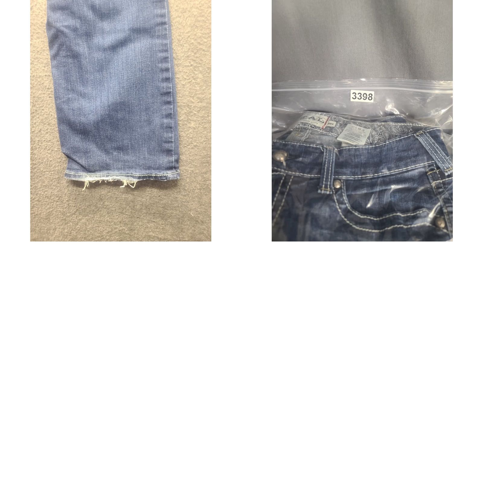 Ariat Ariat REAL Denim Jeans Womens 32x33 Regular Bootcut Stretch Distressed Blue Jeans Regular Fit Cowboy Horse Rodeo Cowgirl Mens Girls Size 24" / US 00 / IT 34 - 10 Thumbnail