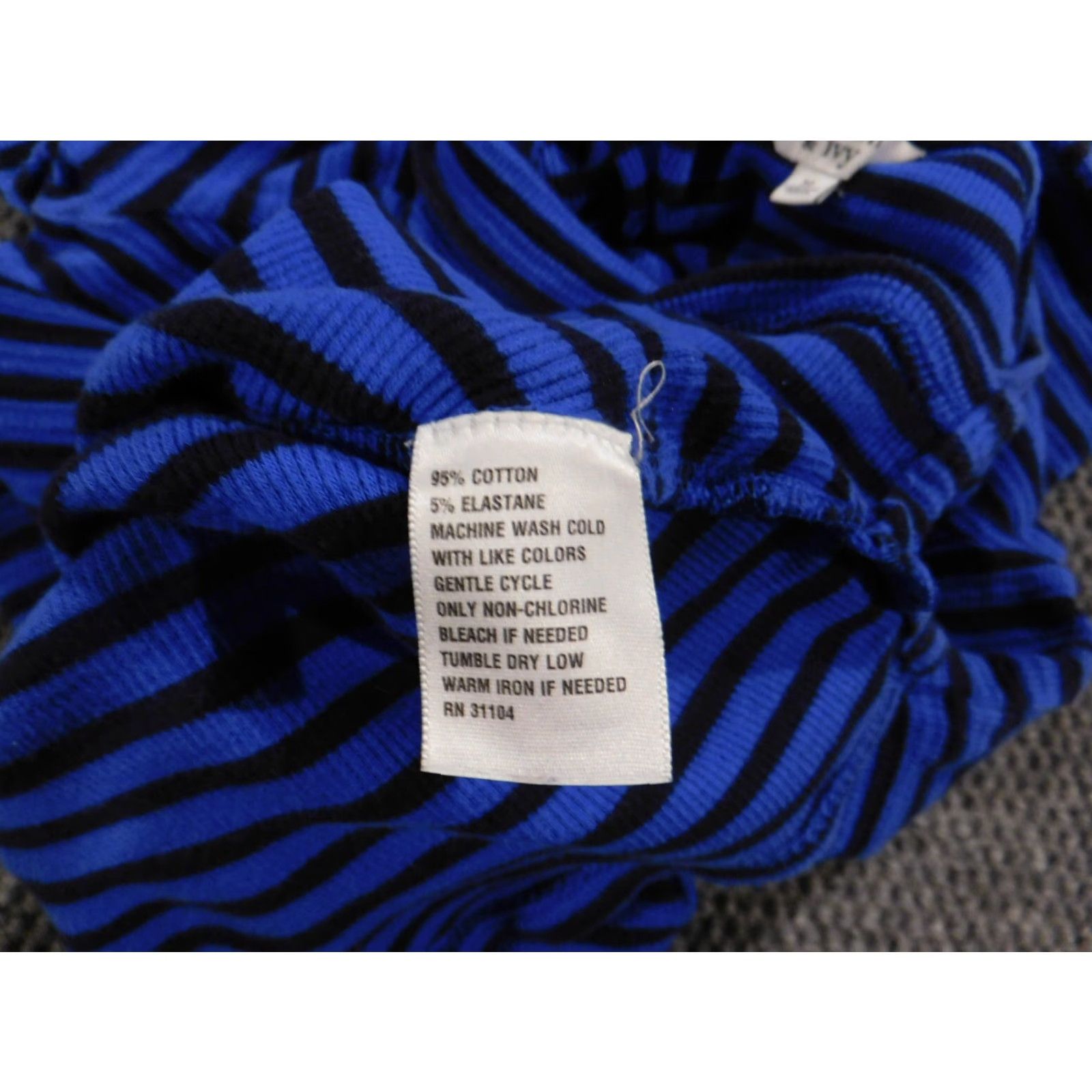 Vintage Crown & Ivy Womens Sweater Medium Blue Striped Cable-Knit Crew Neck Dolman Sleeve Pullover Cotton Knit Regular Size M Fashion Logo Vintage: No Moms? Size M / US 6-8 / IT 42-44 - 6 Thumbnail