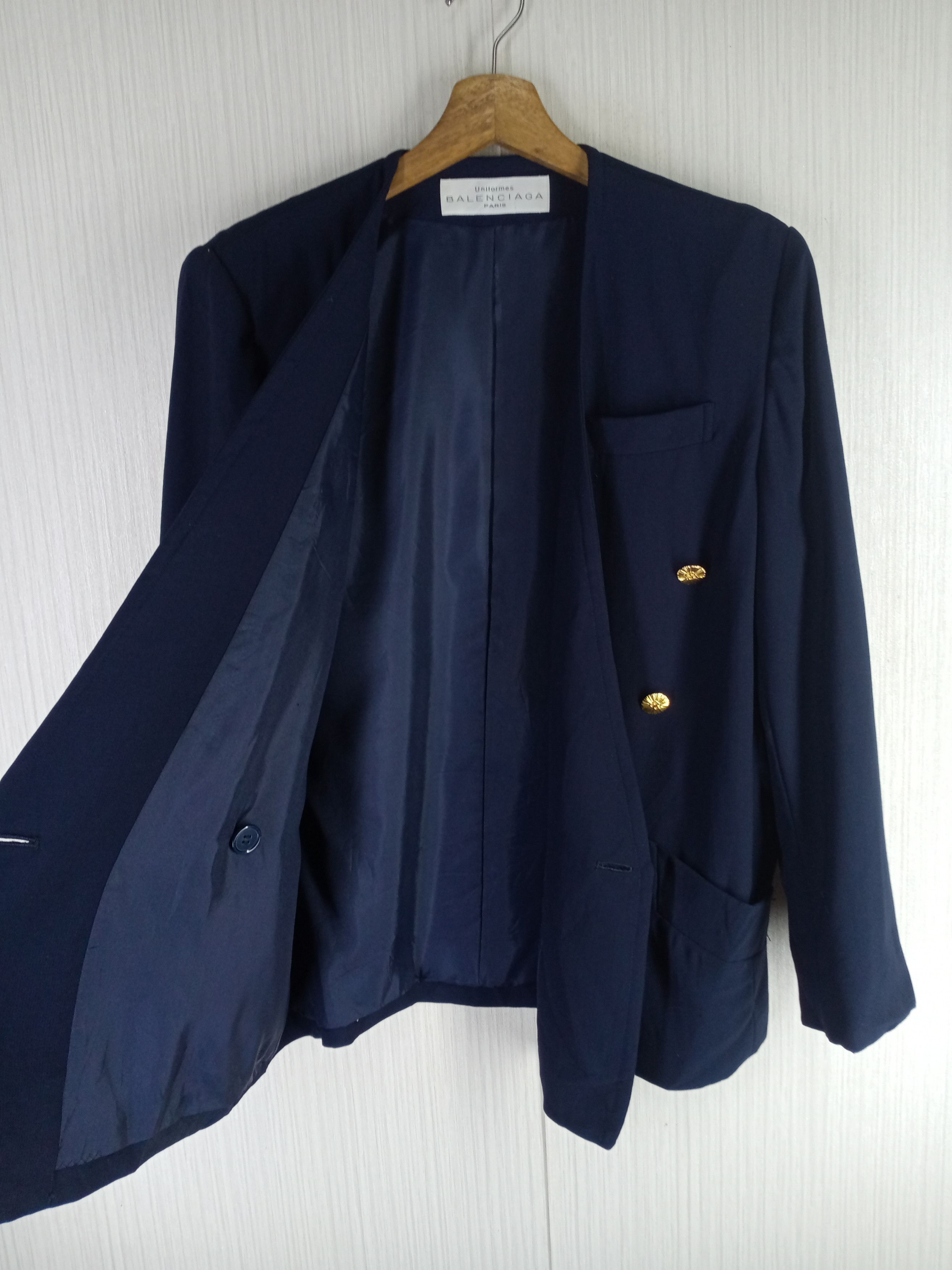 Balenciaga Vintage Balenciaga Paris Uniformes Double Breasted Blazer Size M / US 6-8 / IT 42-44 - 2 Thumbnail