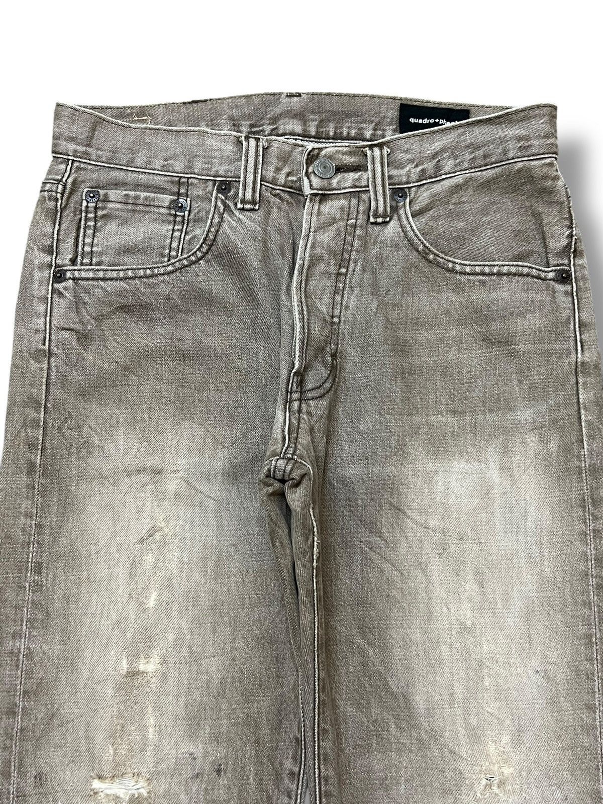 Big John Vintage Quadro+Phenia Big John Japan - Distressed Denim Size US 29 - 4 Thumbnail
