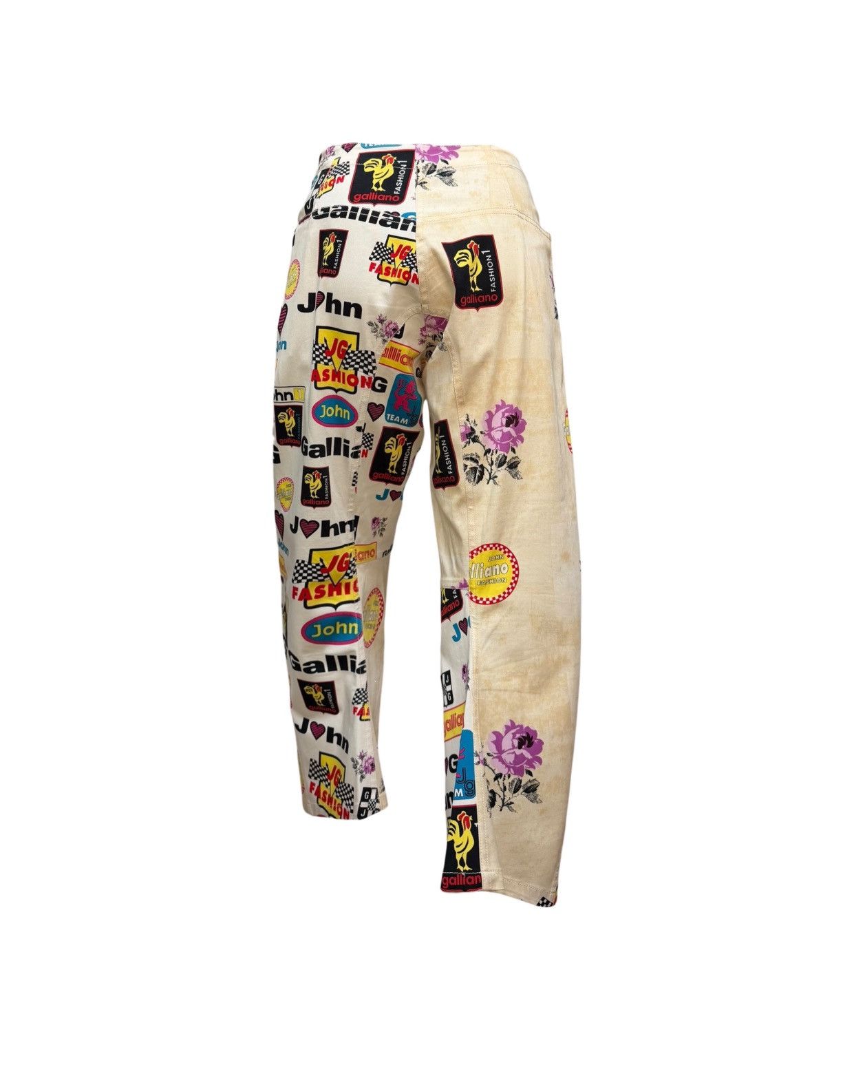 John Galliano JOHN GALLIANO Spring Summer 2002 Logo & Graphic Print Pants Size 26" / US 2 / IT 38 - 2 Thumbnail